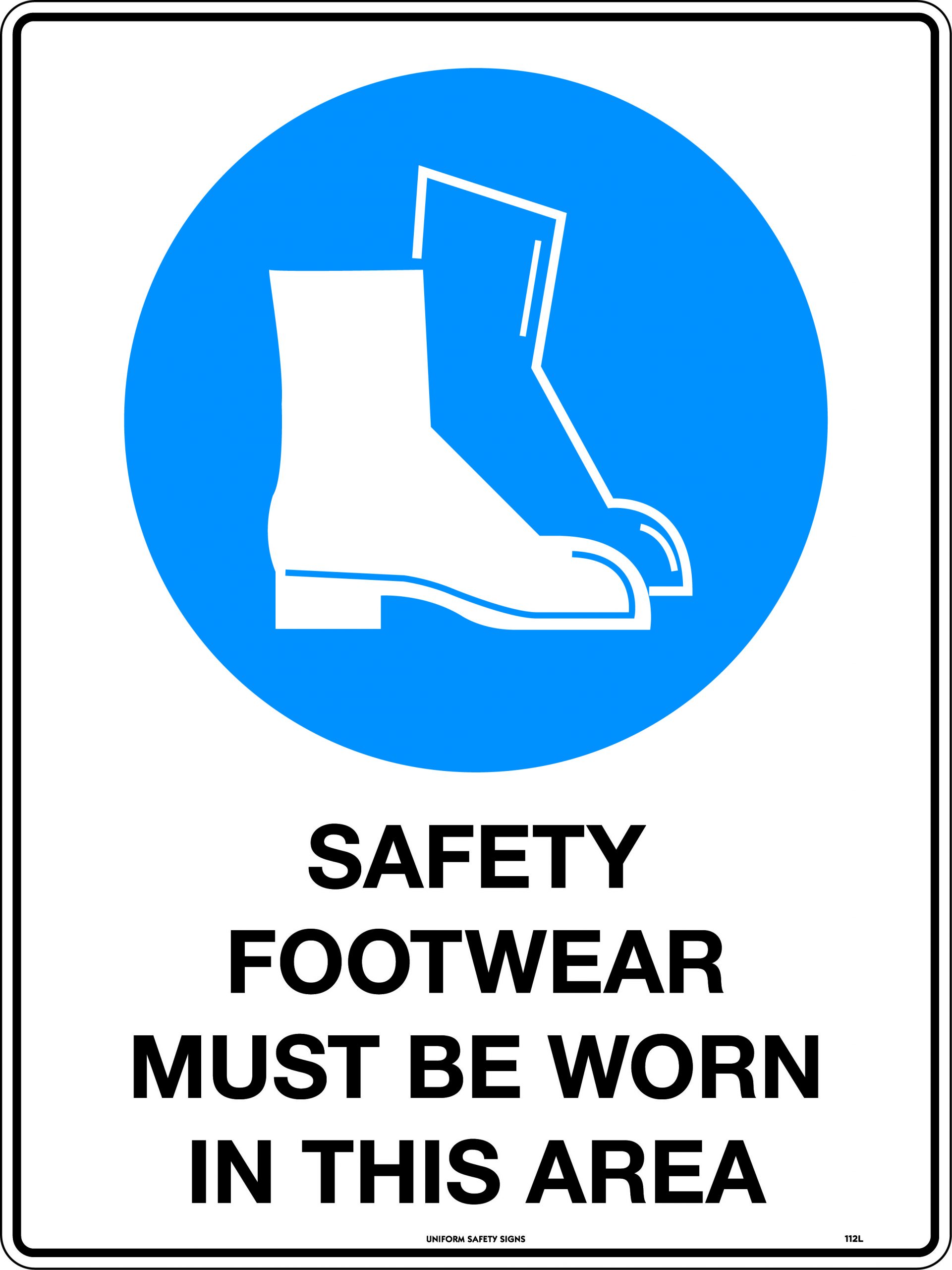 UNIFORM SAFETY 90X55MM SELF ADH 10/SHEET SAFETY FOOTWEAR MUST BE WORN