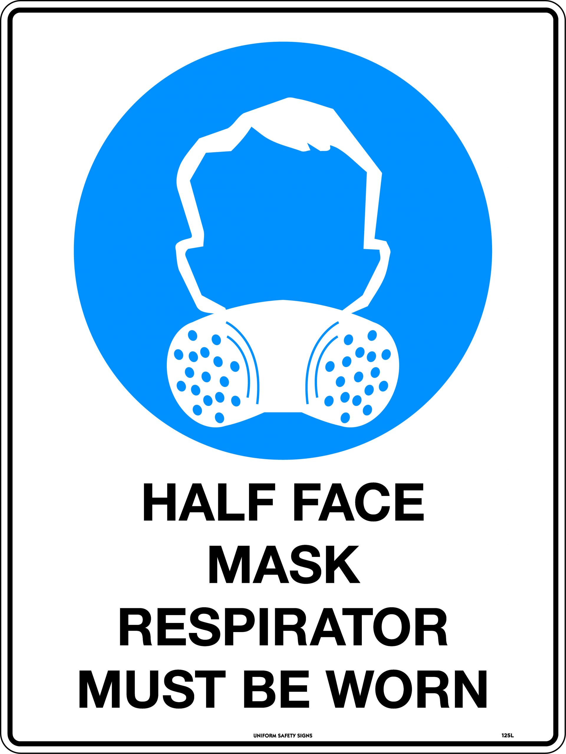 UNIFORM SAFETY 240X180MM SELF ADH HALF FACE MASK RESPIRATOR MUST BE WO