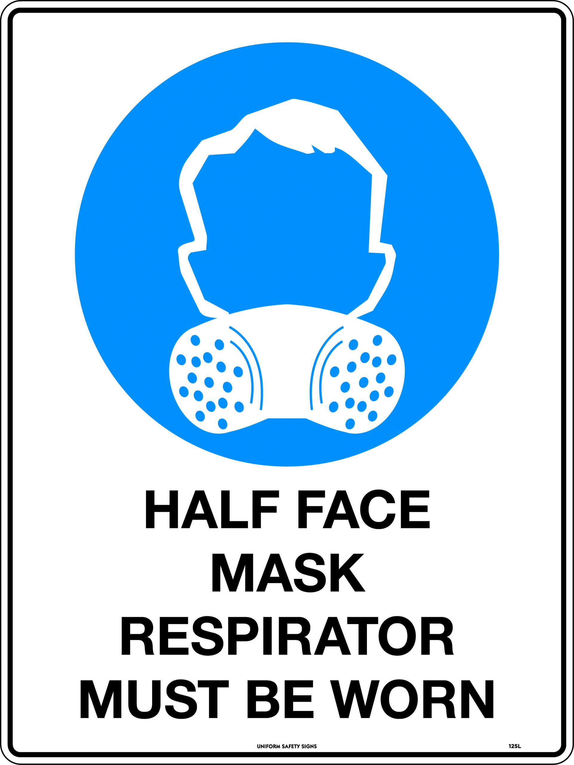 UNIFORM SAFETY 450X300MM METAL HALF FACE MASK RESPIRATOR MUST BE WORN