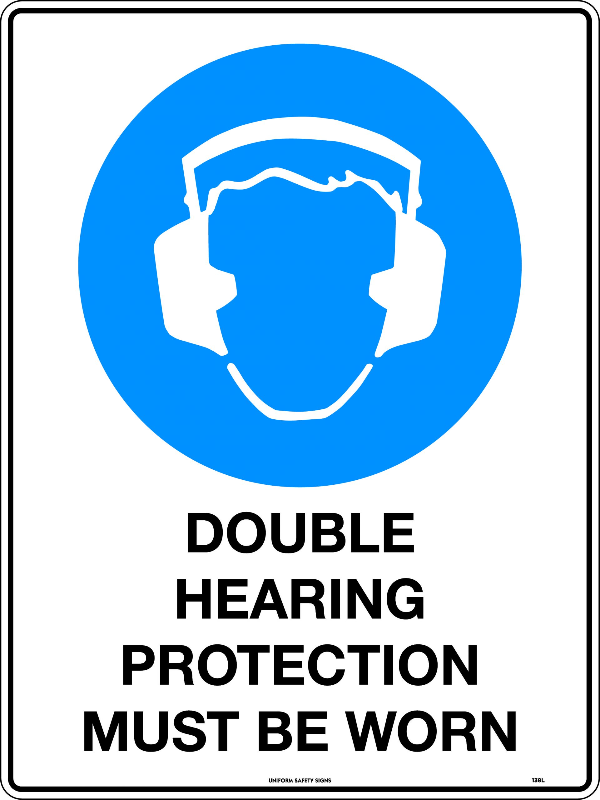 UNIFORM SAFETY 450X300MM POLY DOUBLE HEARING PROTECTION MUST BE WORN