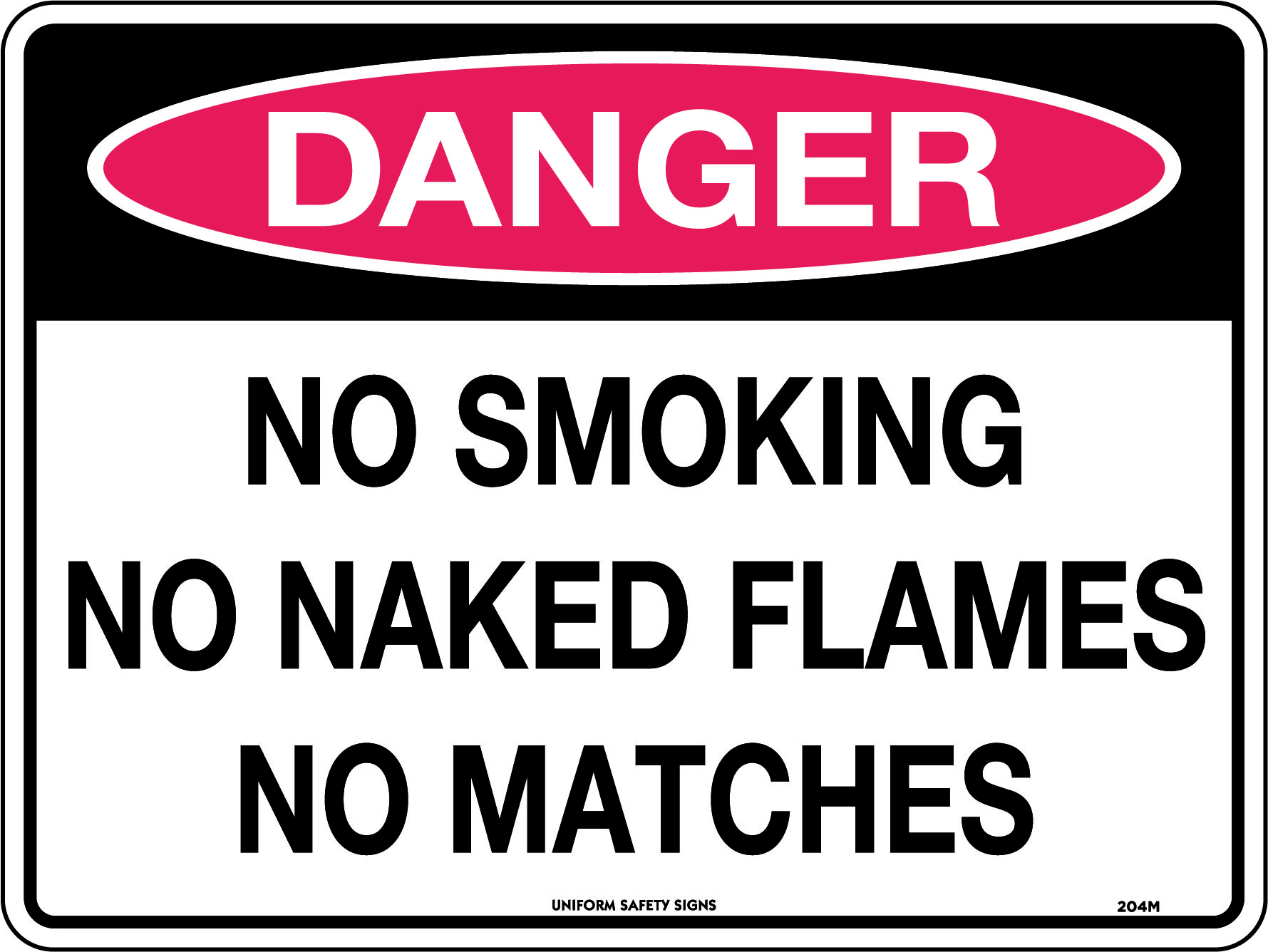 No Smoking No Naked Flame No Matches 300x225mm Metal 