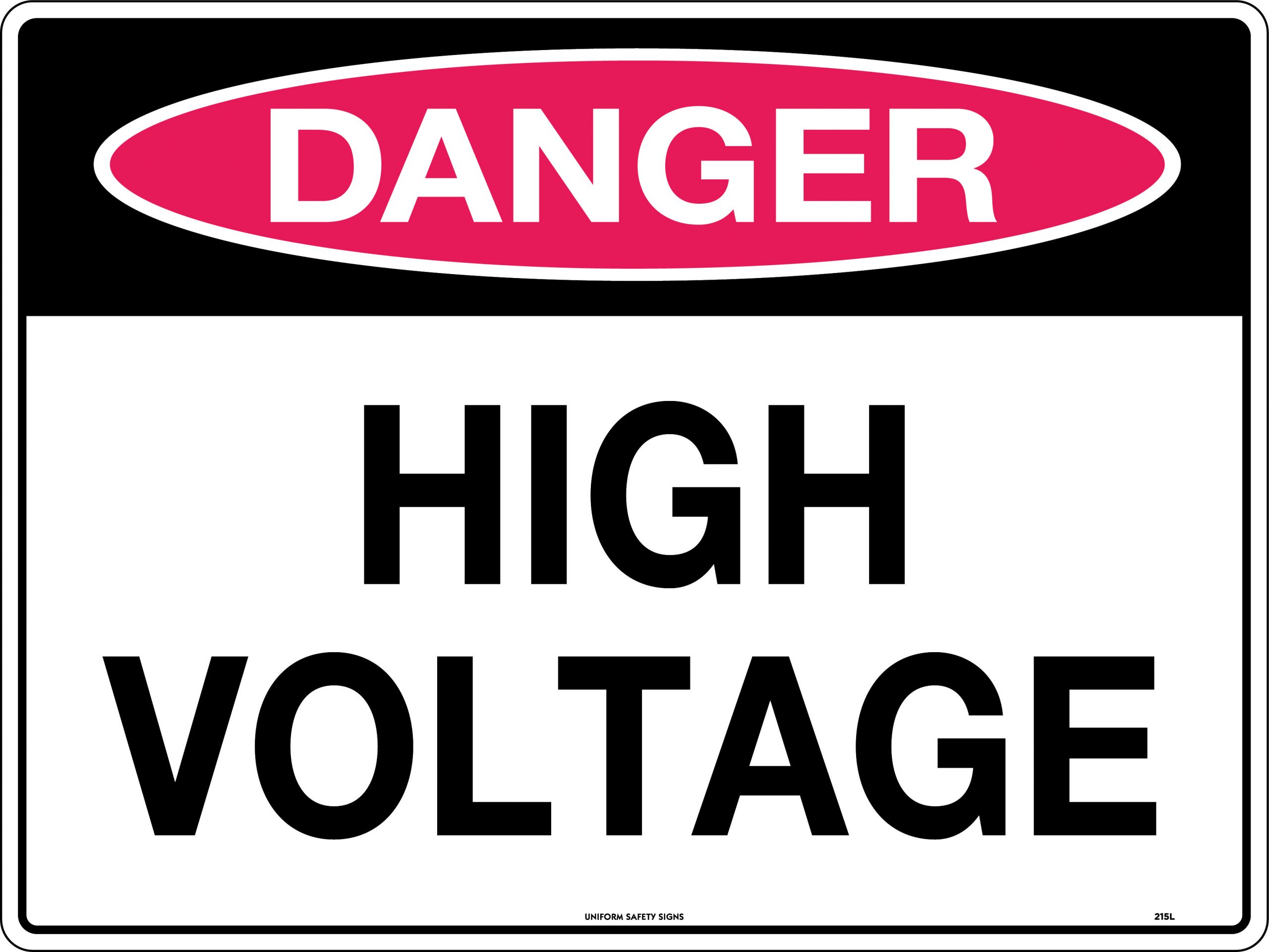 SIGN 600 X 450MM METAL DANGER HIGH VOLTAGE 