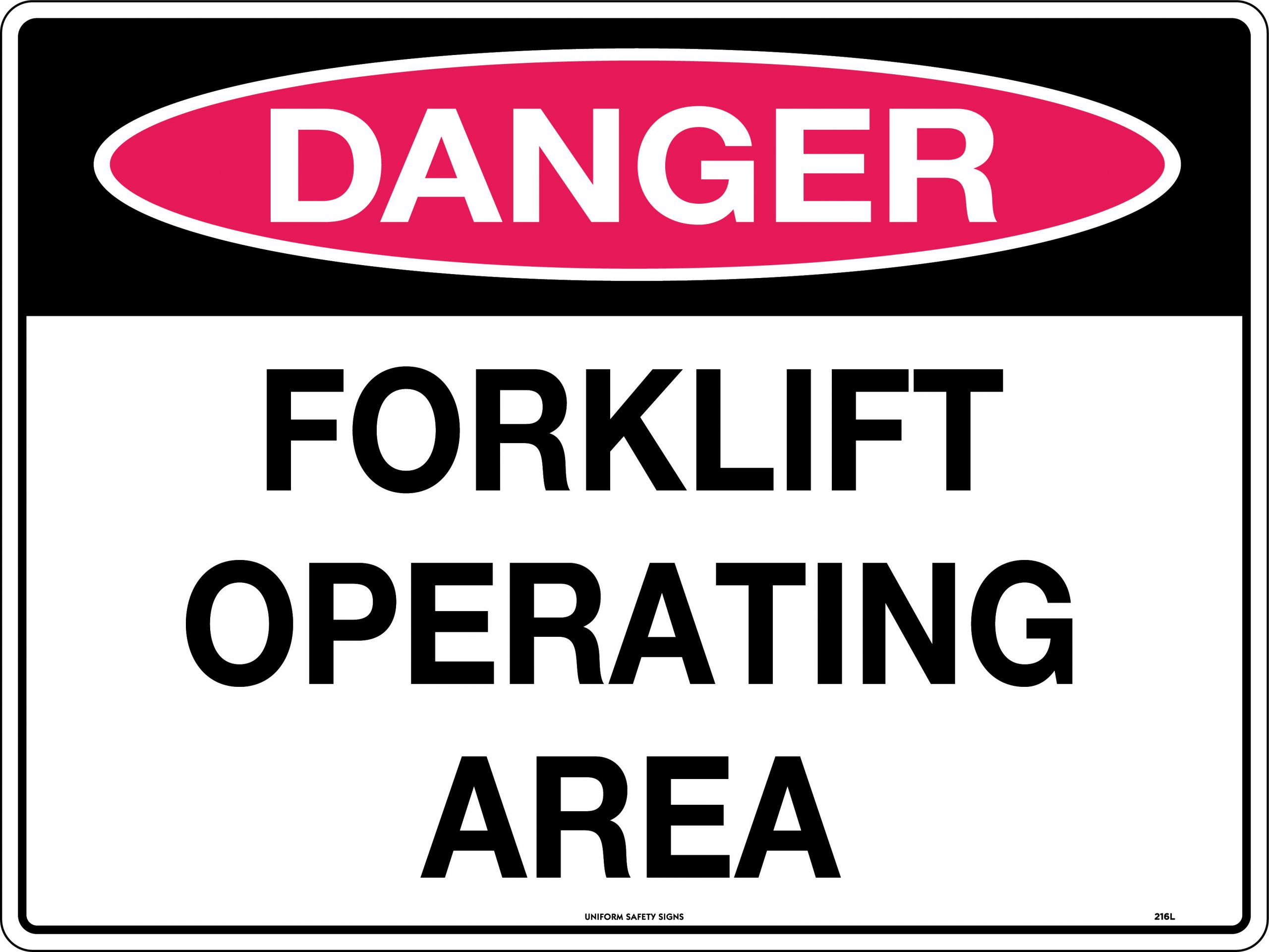 UNIFORM SAFETY 600X450MM CORFLUTE DANGER FORKLIFT OPERATING AREA