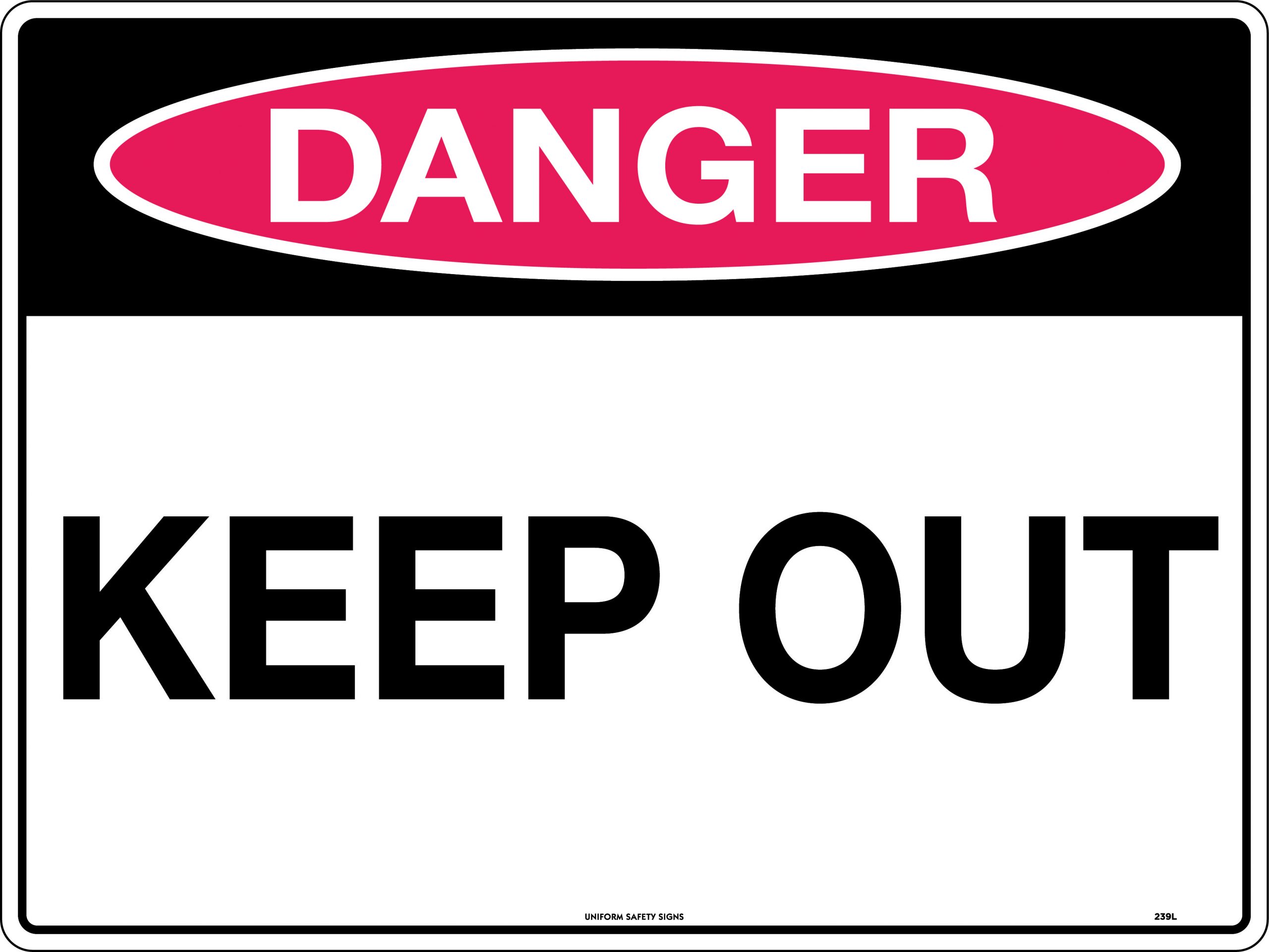 SIGN DANGER KEEP OUT 300X225 METAL 24D 