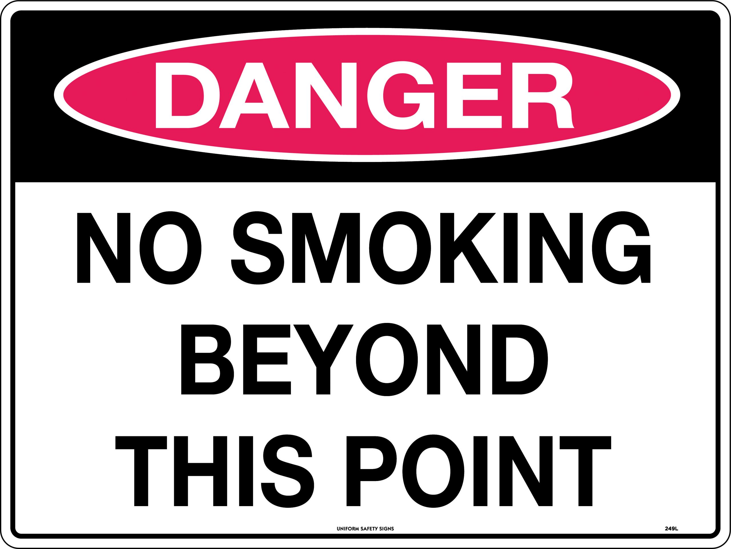 SIGN NO SMOKING BEYOND THIS POINT 600X450 METAL 113P 