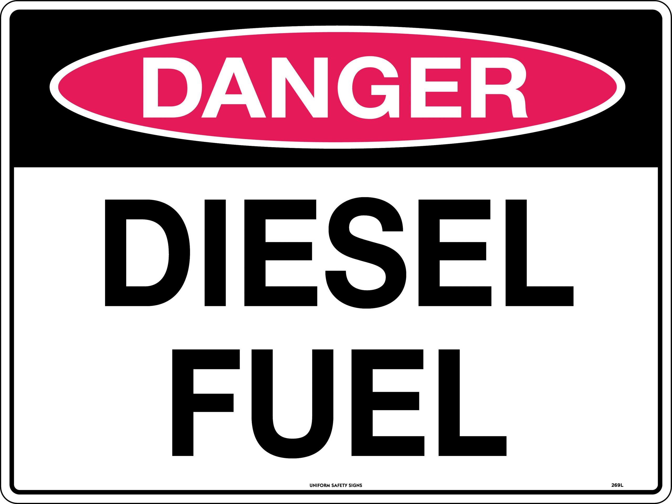 SIGN 600 X 450MM METAL DANGER DIESEL FUEL 