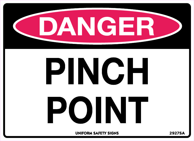 UNIFORM SAFETY 140X120MM SELF ADH 4/PKT DANGER PINCH POINT 