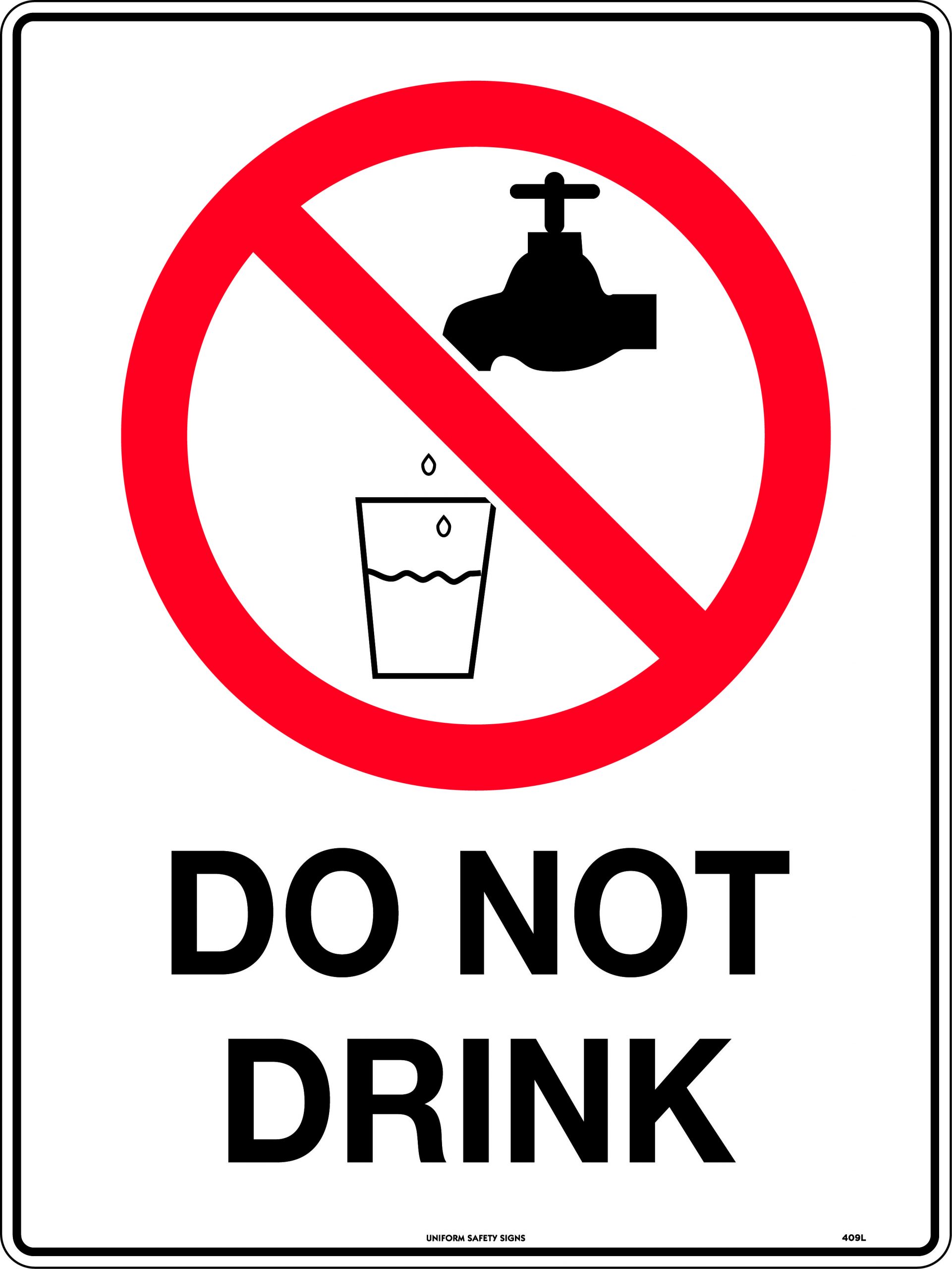 SIGN 450 X 300MM METAL DO NOT DRINK 