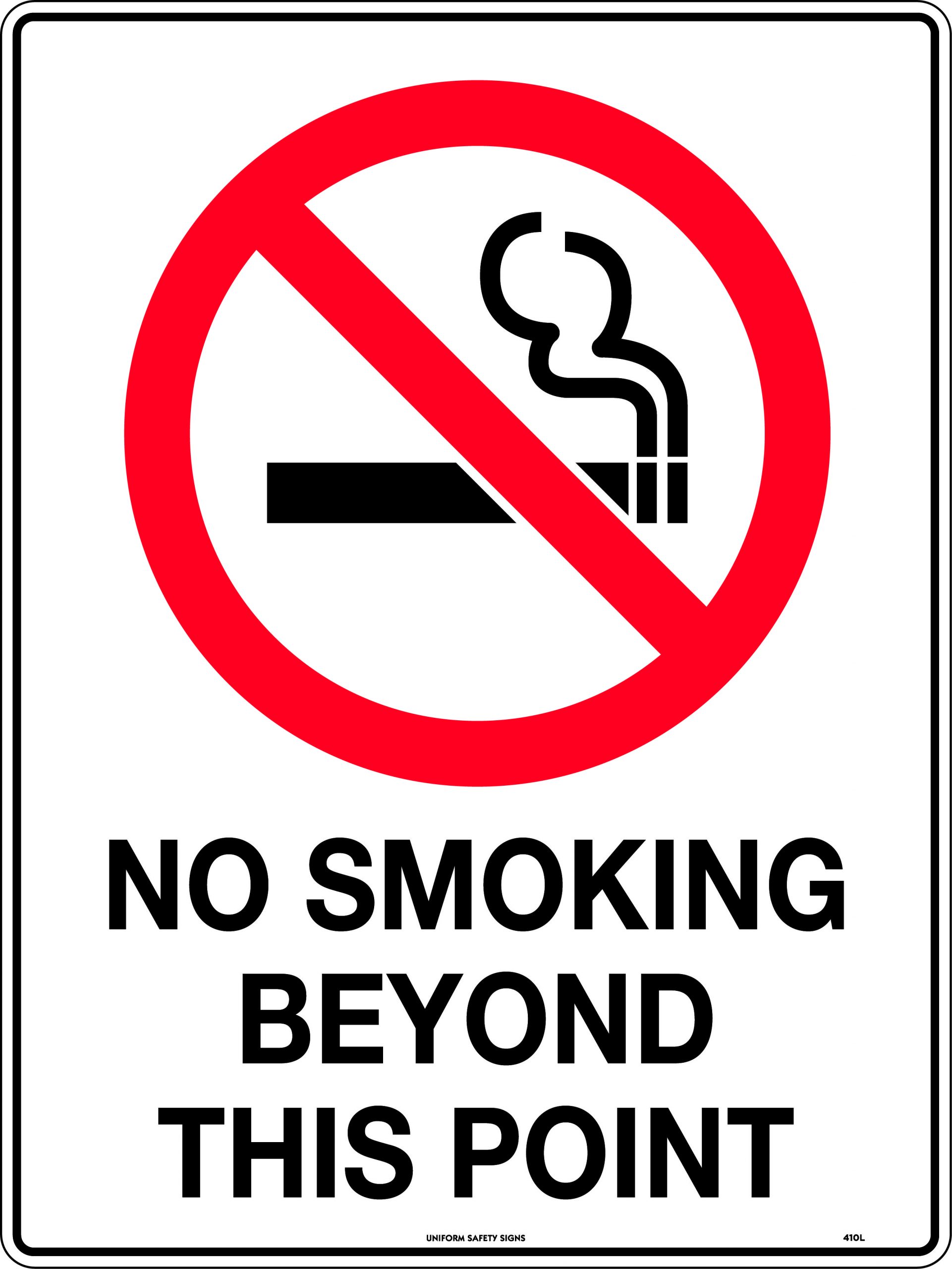 SIGN 450 X 300MM POLY NO SMOKING BEYOND THIS POINT 
