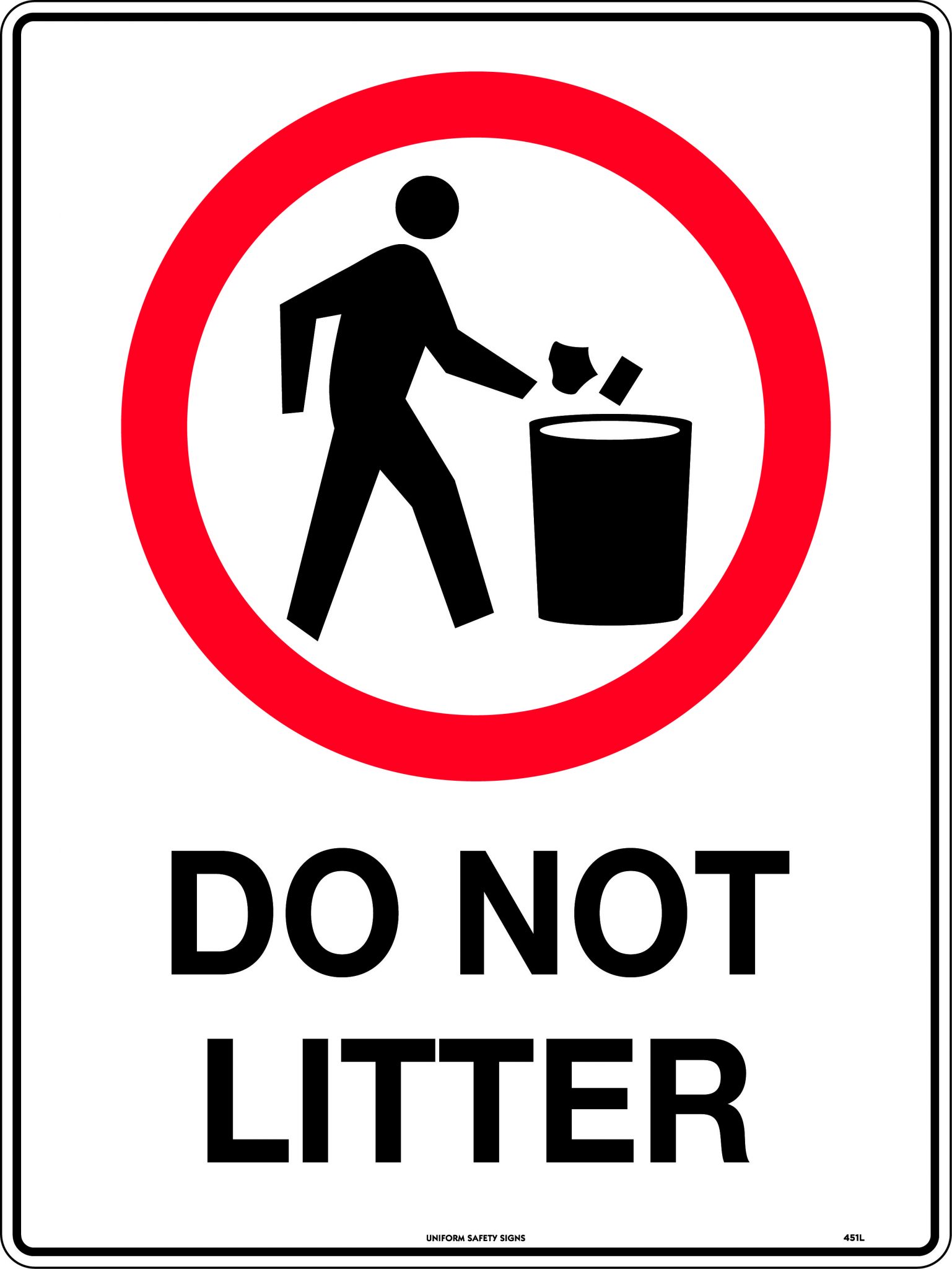Do Not Litter Uniform Safety Signs do-not-litter-uniform-safety-signs