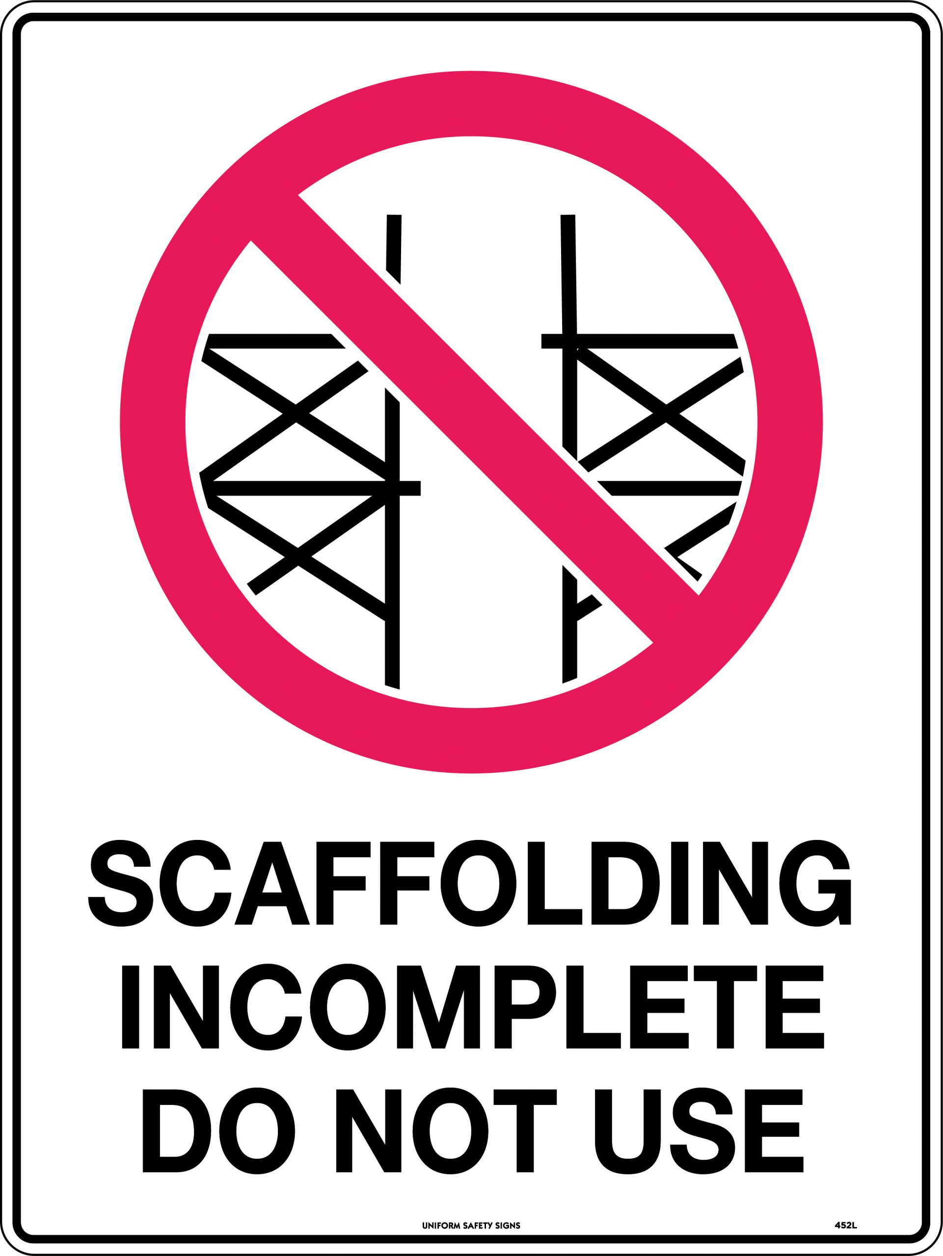 UNIFORM SAFETY 600X450MM POLY SCAFFOLDING INCOMPLETE DO NOT USE