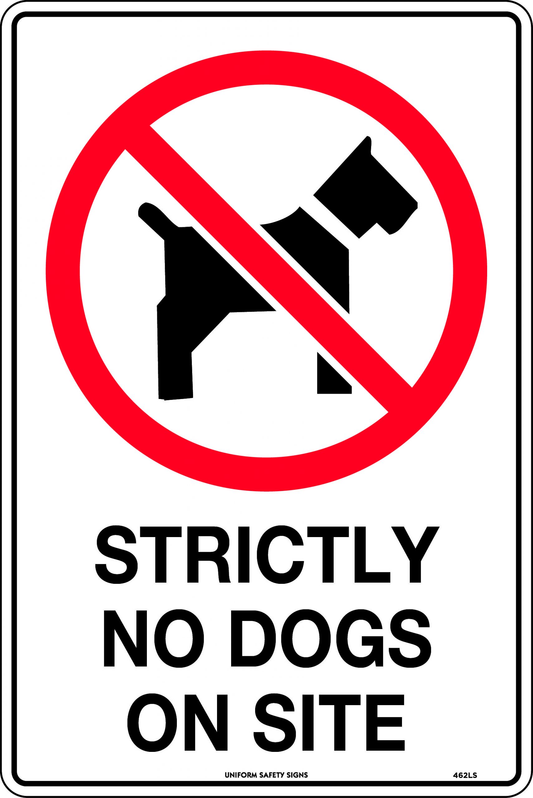 SIGN 450 X 300MM METAL STRICTLY NO DOGS ON SITE 