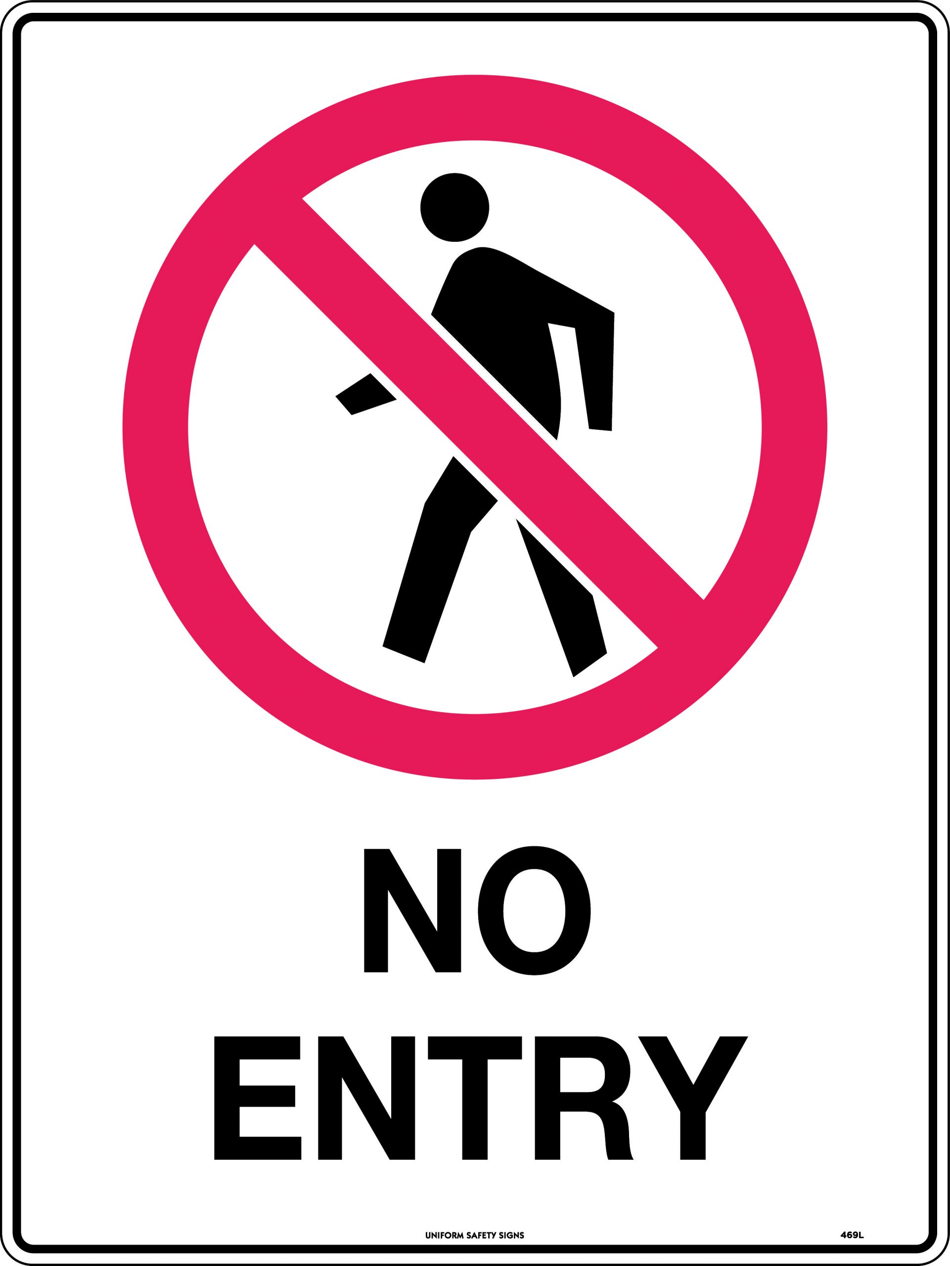 SIGN NO ENTRY 300X225 METAL 171P 