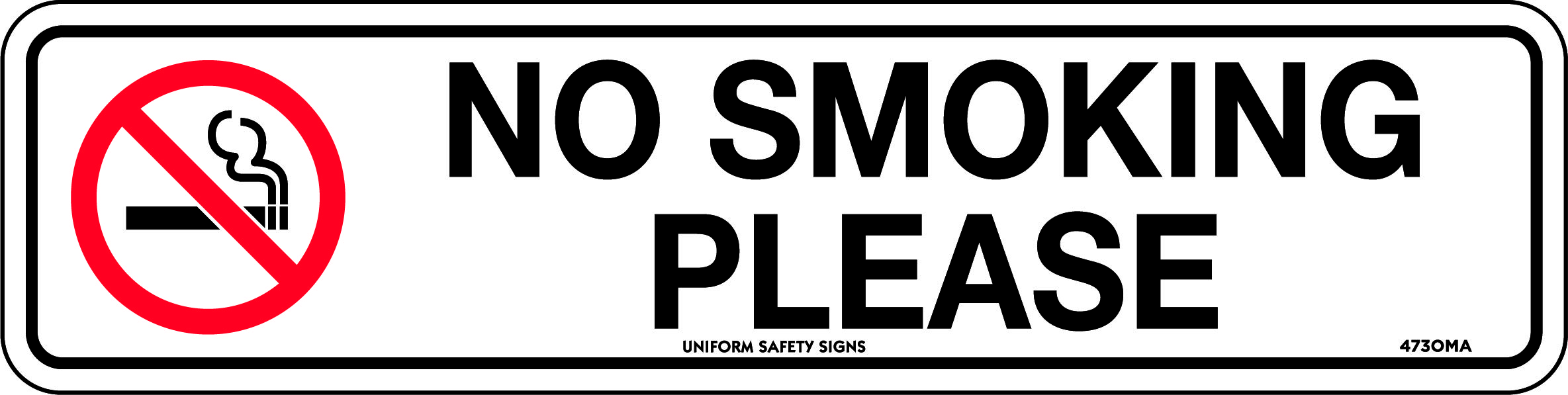 SIGN 400 X 100MM SELF ADHESIVE NO SMOKING PLEASE 