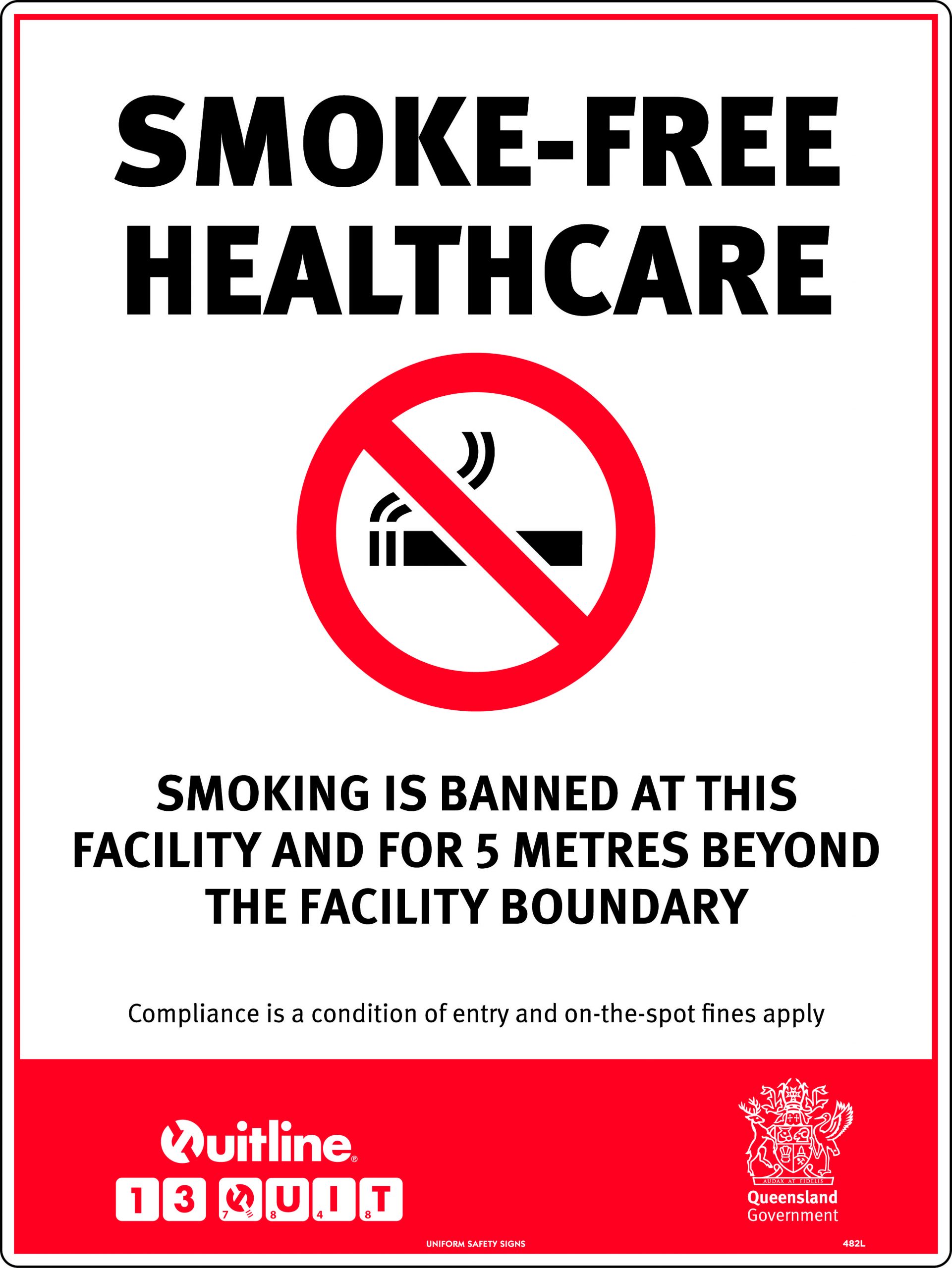 SIGN 450X300 METAL SMOKE FREE SMOKING IS BANNED AT THIS FACILITY