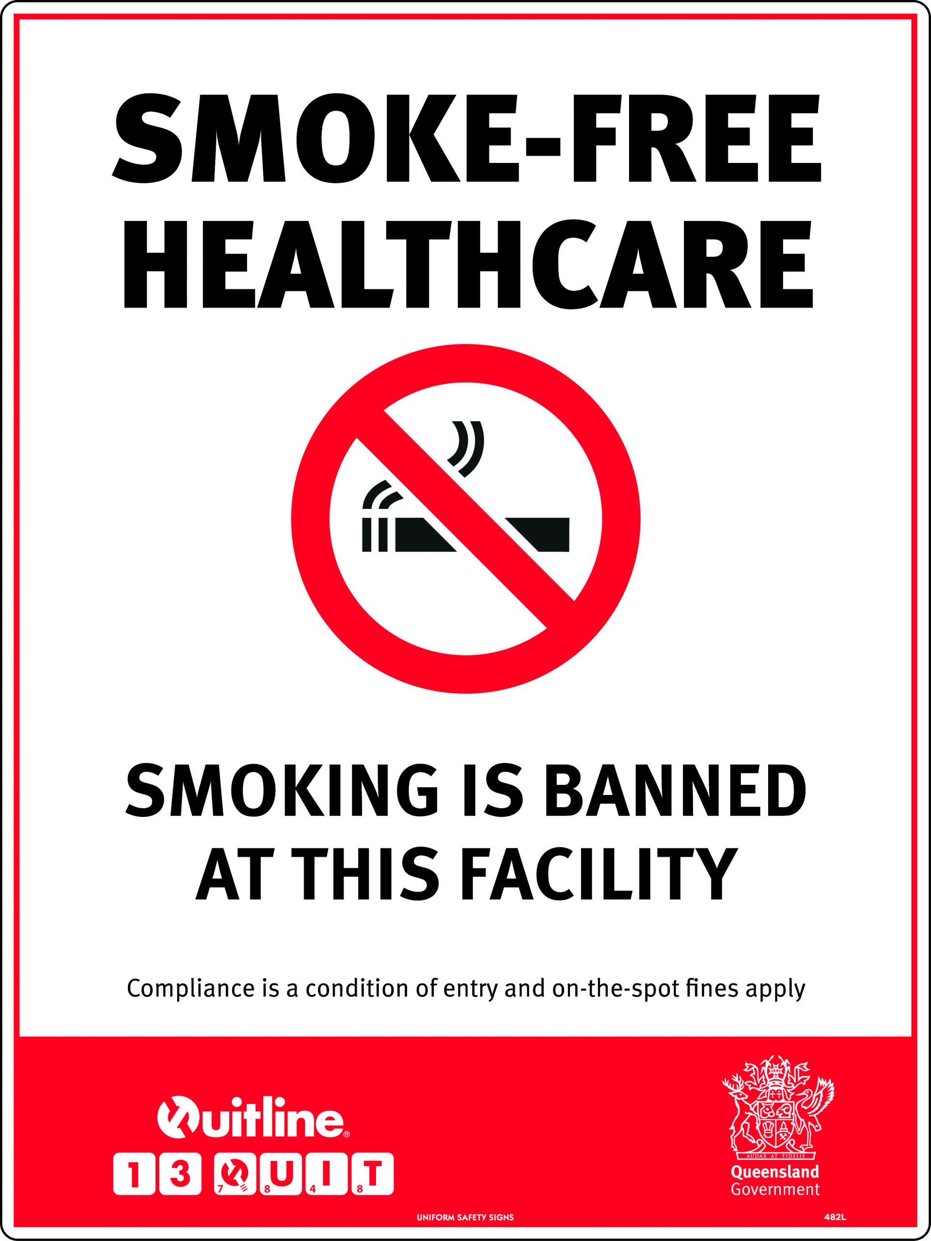 SIGN 450 X 300 METAL SMOKE FREE SMOKING IS BANNED AT THIS FACILITY
