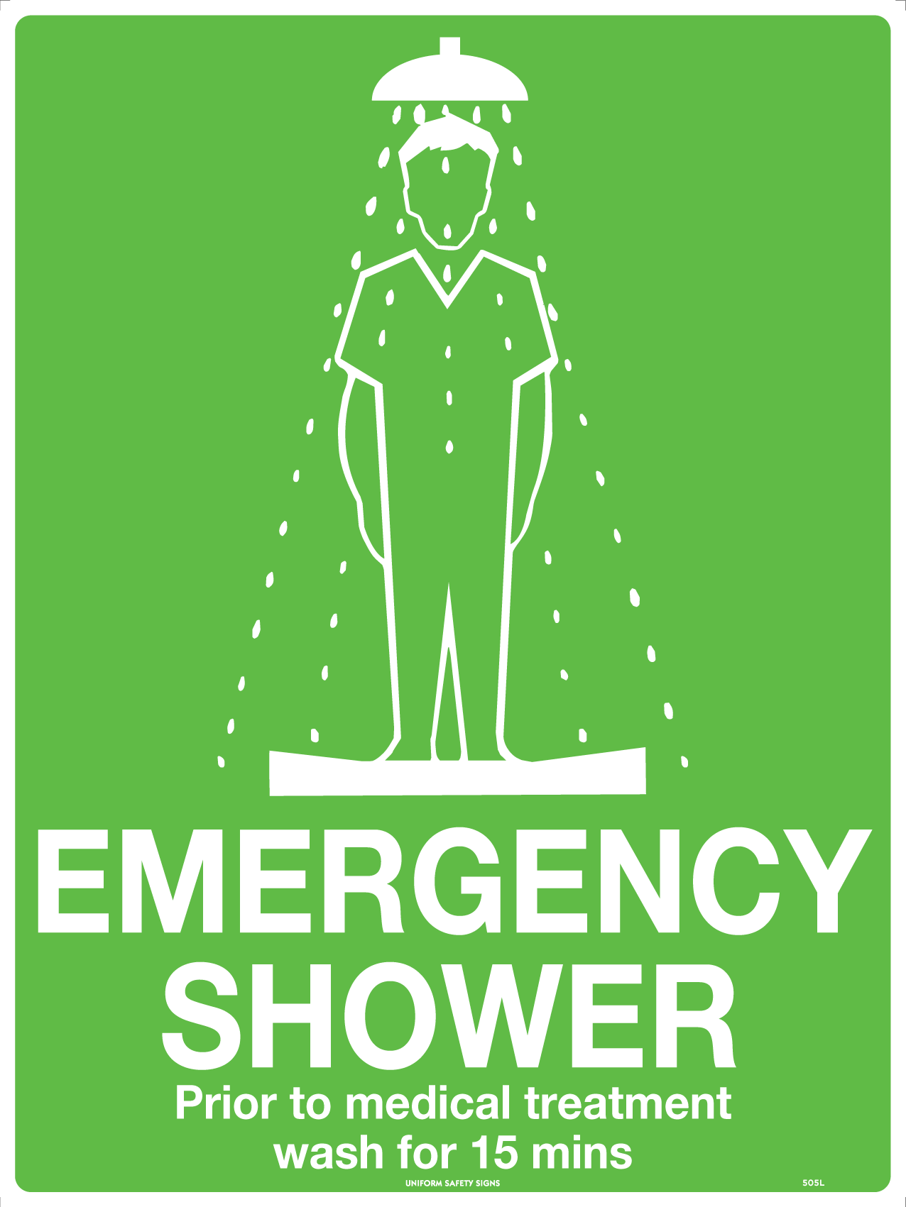 UNIFORM SAFETY 300X225MM METAL EMERGENCY SHOWER 