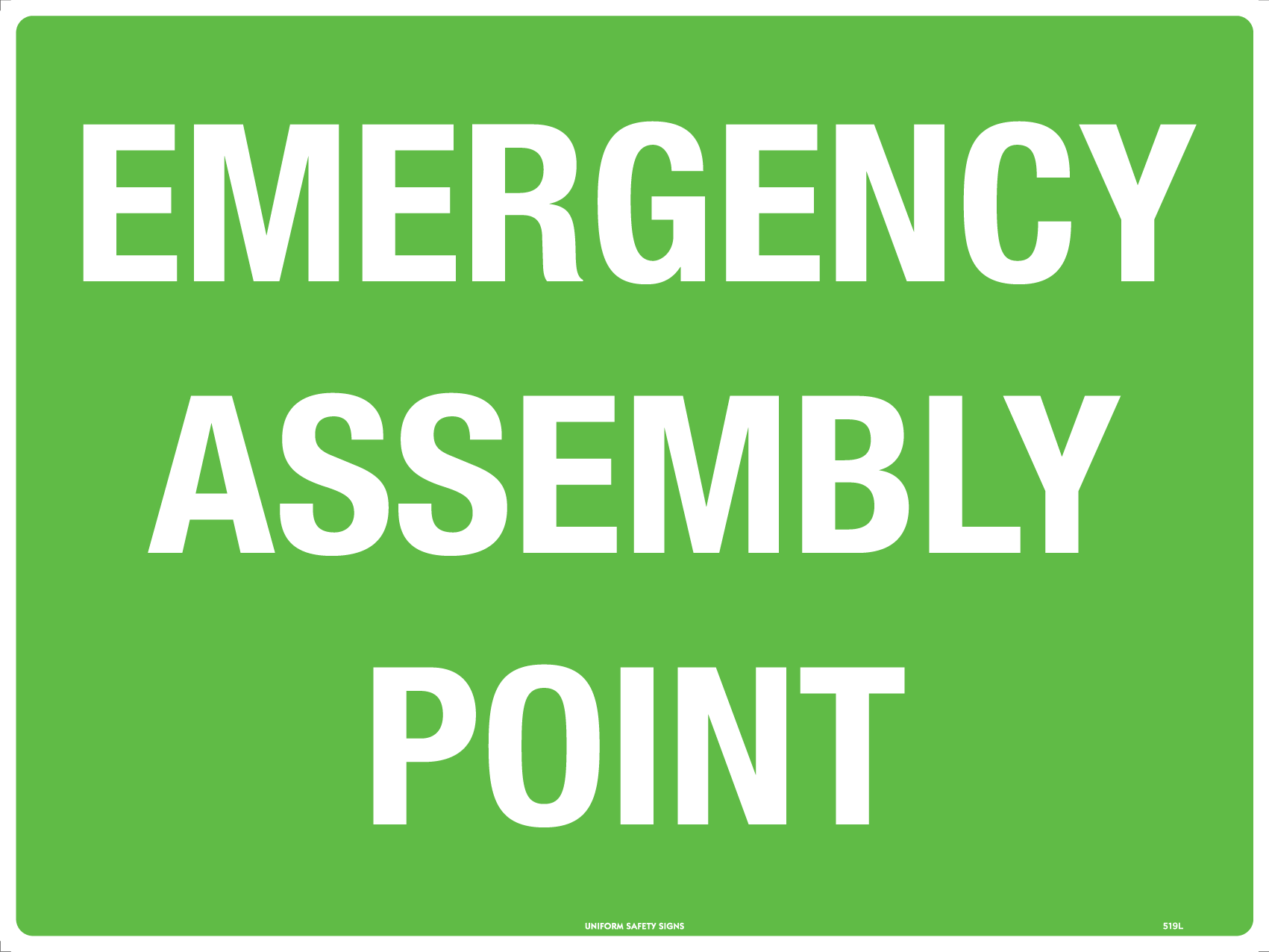 UNIFORM SAFETY 300X225MM METAL EMERGENCY ASSEMBLY POINT 