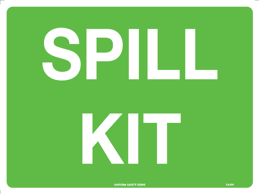 SIGN EMERGENCY SPILL KIT 300X225 METAL 670E 