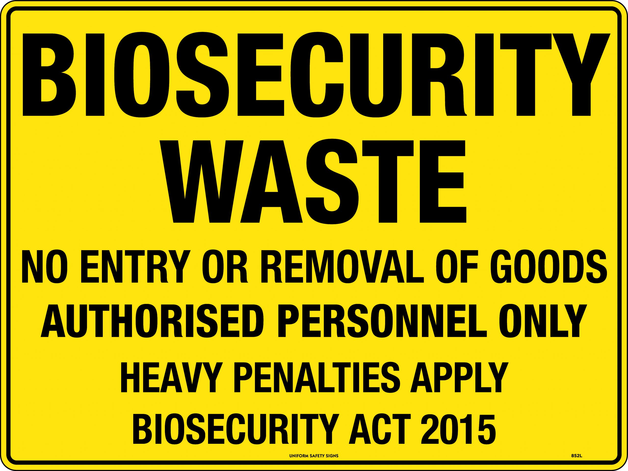 SIGN - QUARANTINE ( WASTES) BLANK 390-NM ( 600X450) 