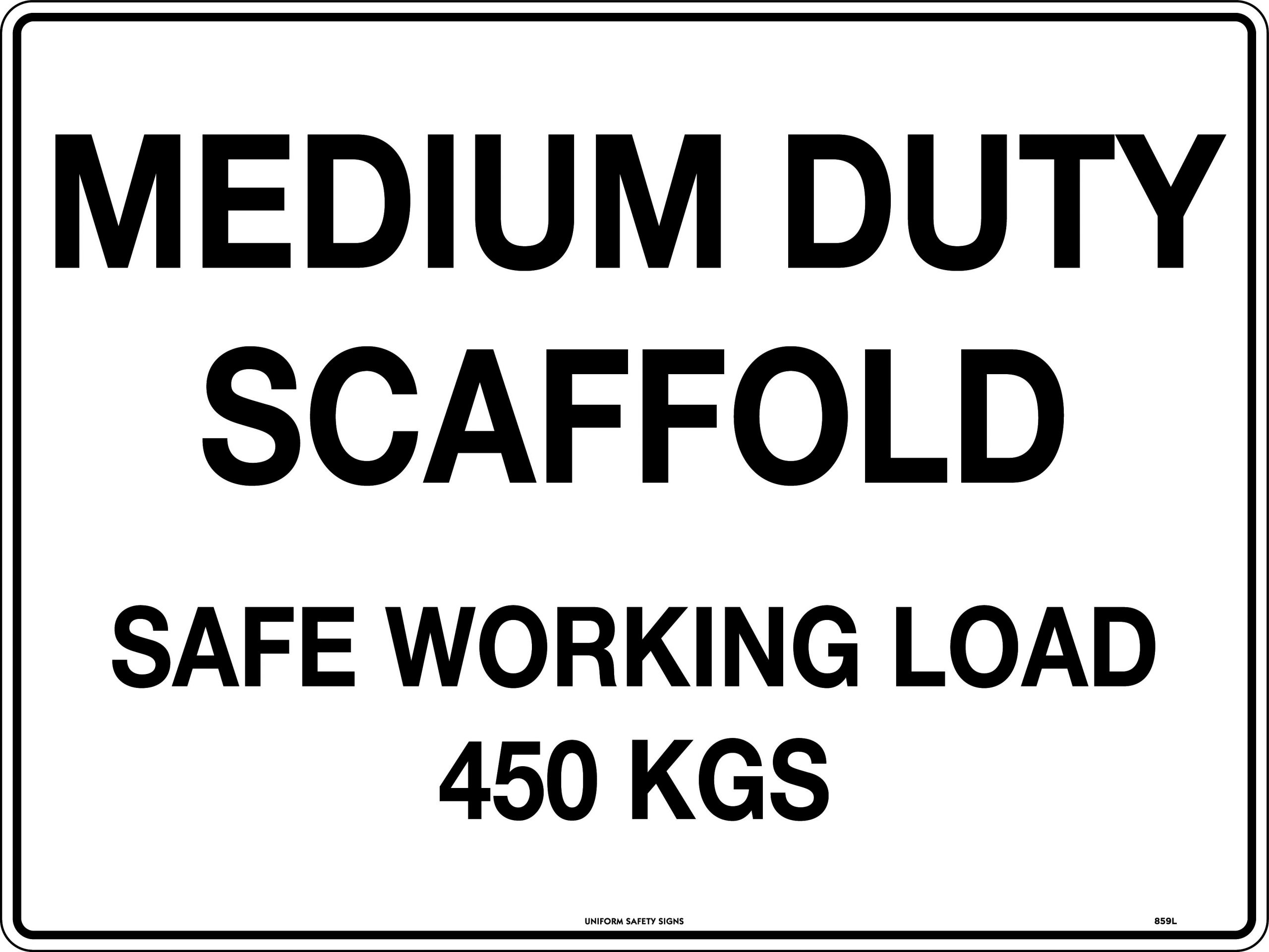 UNIFORM SAFETY 300X225MM METAL MEDIUM DUTY SCAFFOLD SAFE WORKING LOAD