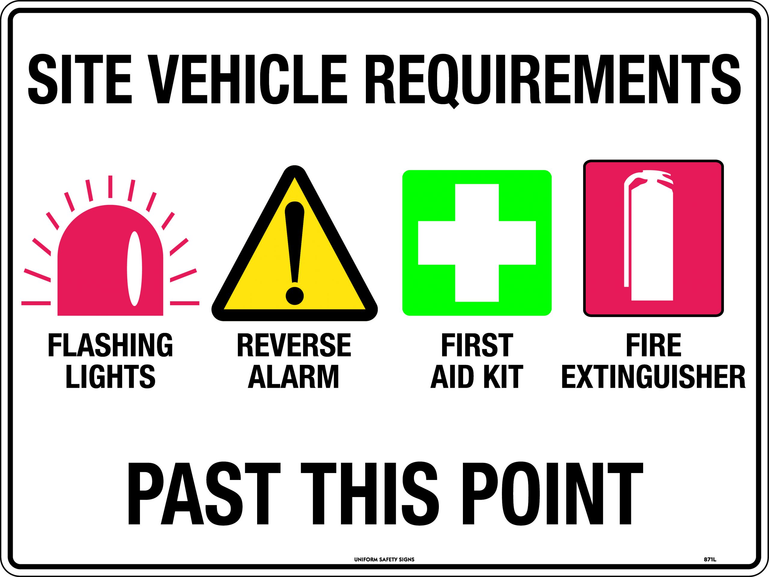 UNIFORM SAFETY 600X450MM POLY SITE VEHICLE REQUIREMENTS FLASHING LIGHT