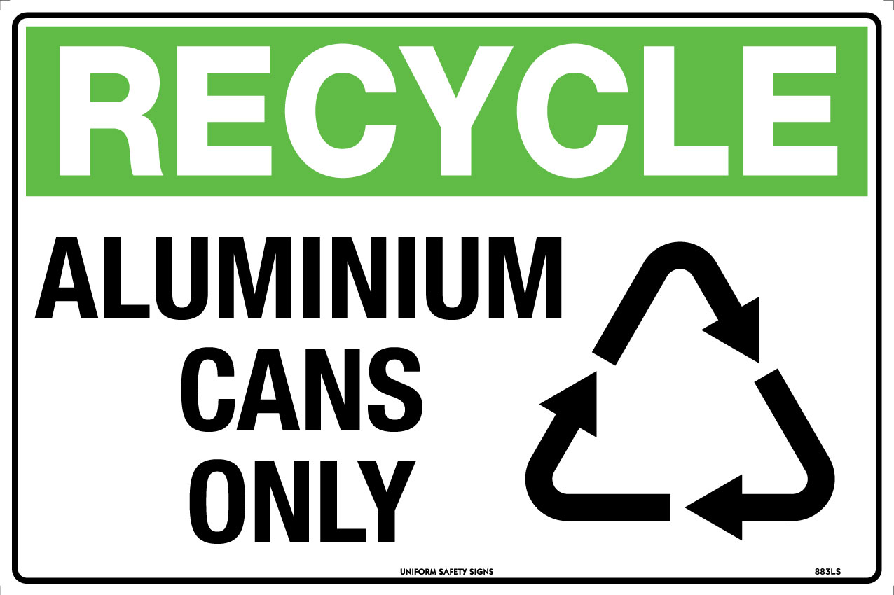 UNIFORM SAFETY 450X300MM POLY RECYCLE ALUM CANS ONLY 