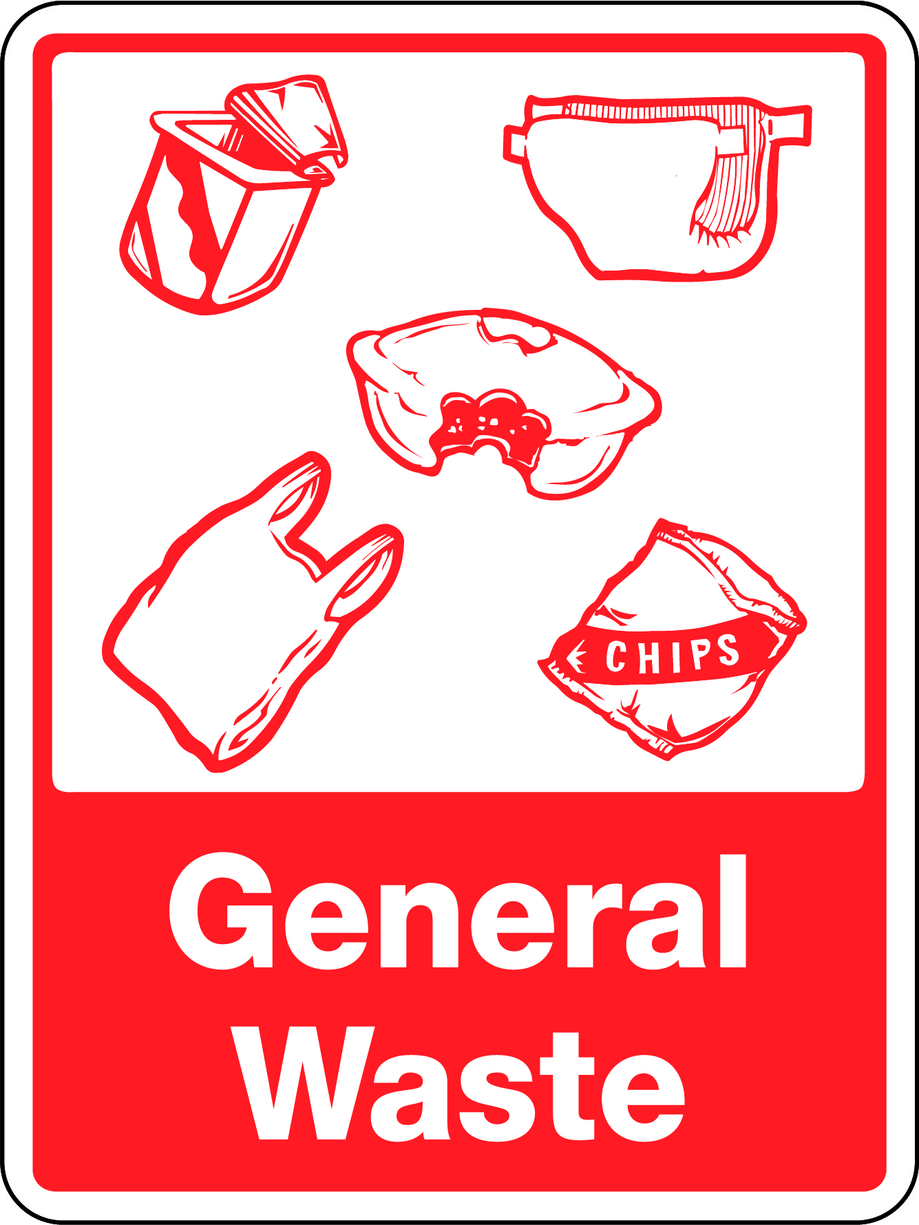 General Waste Recycling Sign 