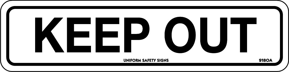 UNIFORM SAFETY 300X100MM SELF ADH KEEP OUT 