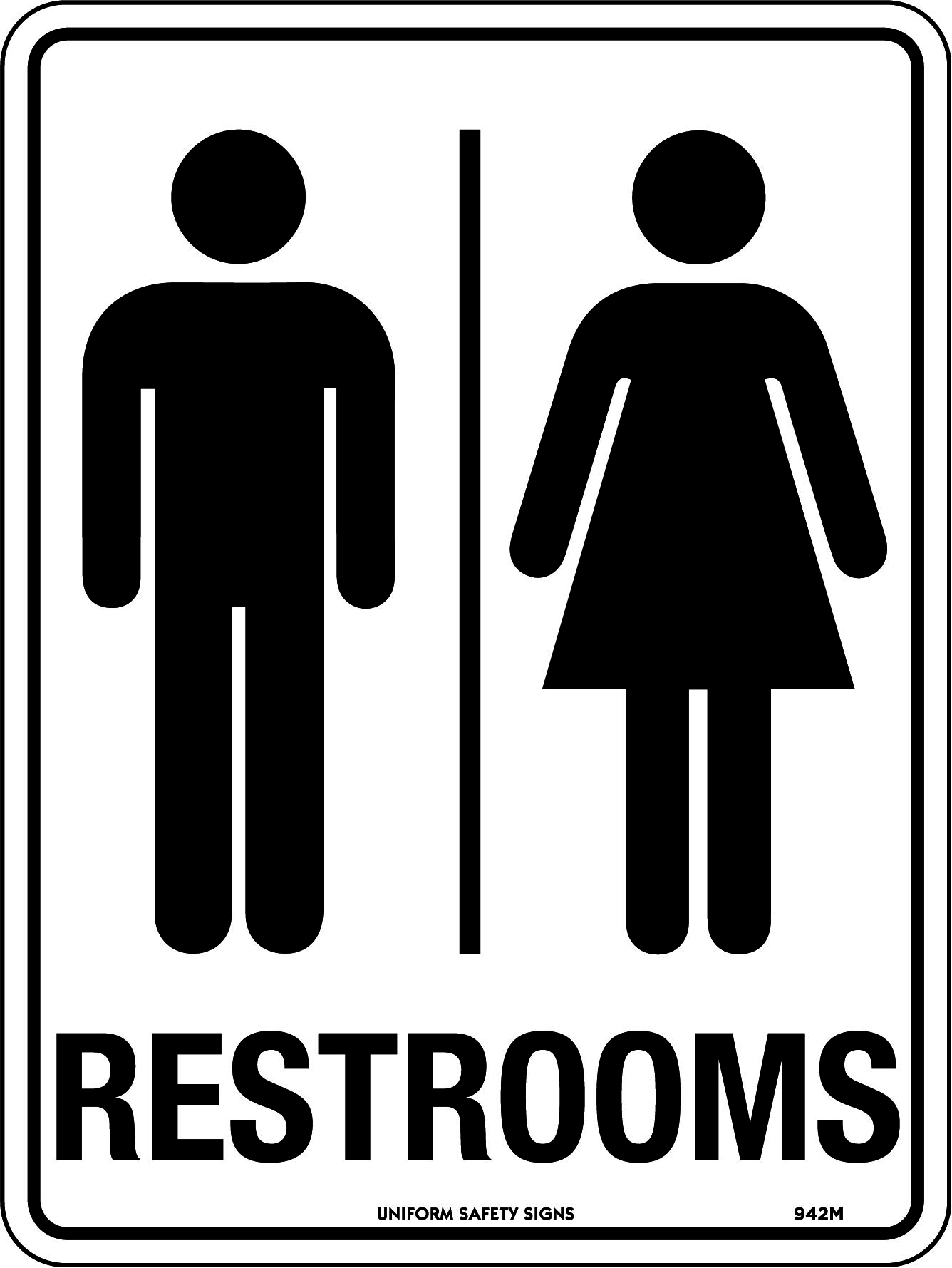 UNIFORM SAFETY 300X225MM METAL RESTROOMS 