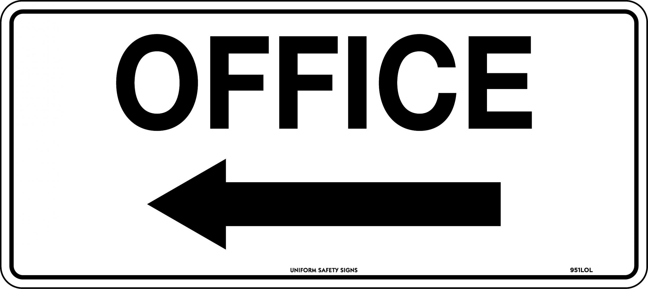 SIGN - OFFICE WITH LEFT ARROW 309-KM ( 450X200) 