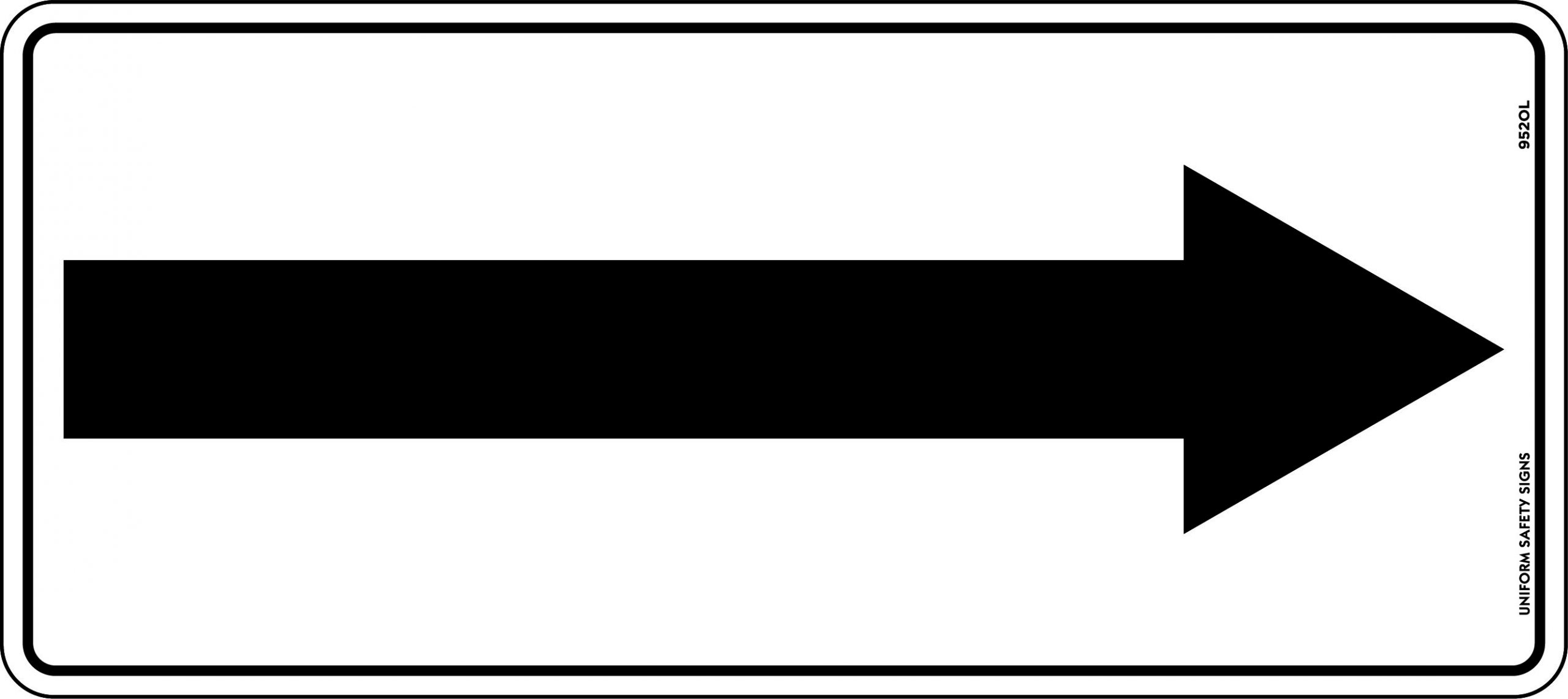 SIGN - POLY - ARROW-BLACK ON WHITE ( 200 X 450MM) 