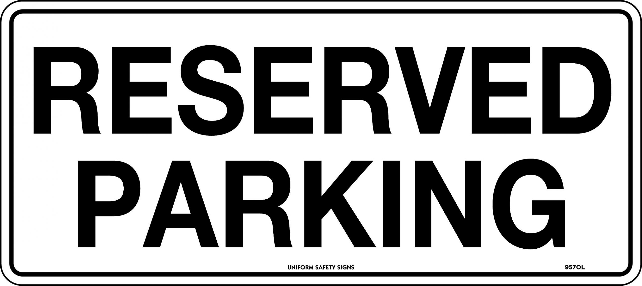 UNIFORM SAFETY 450X200MM METAL RESERVED PARKING 