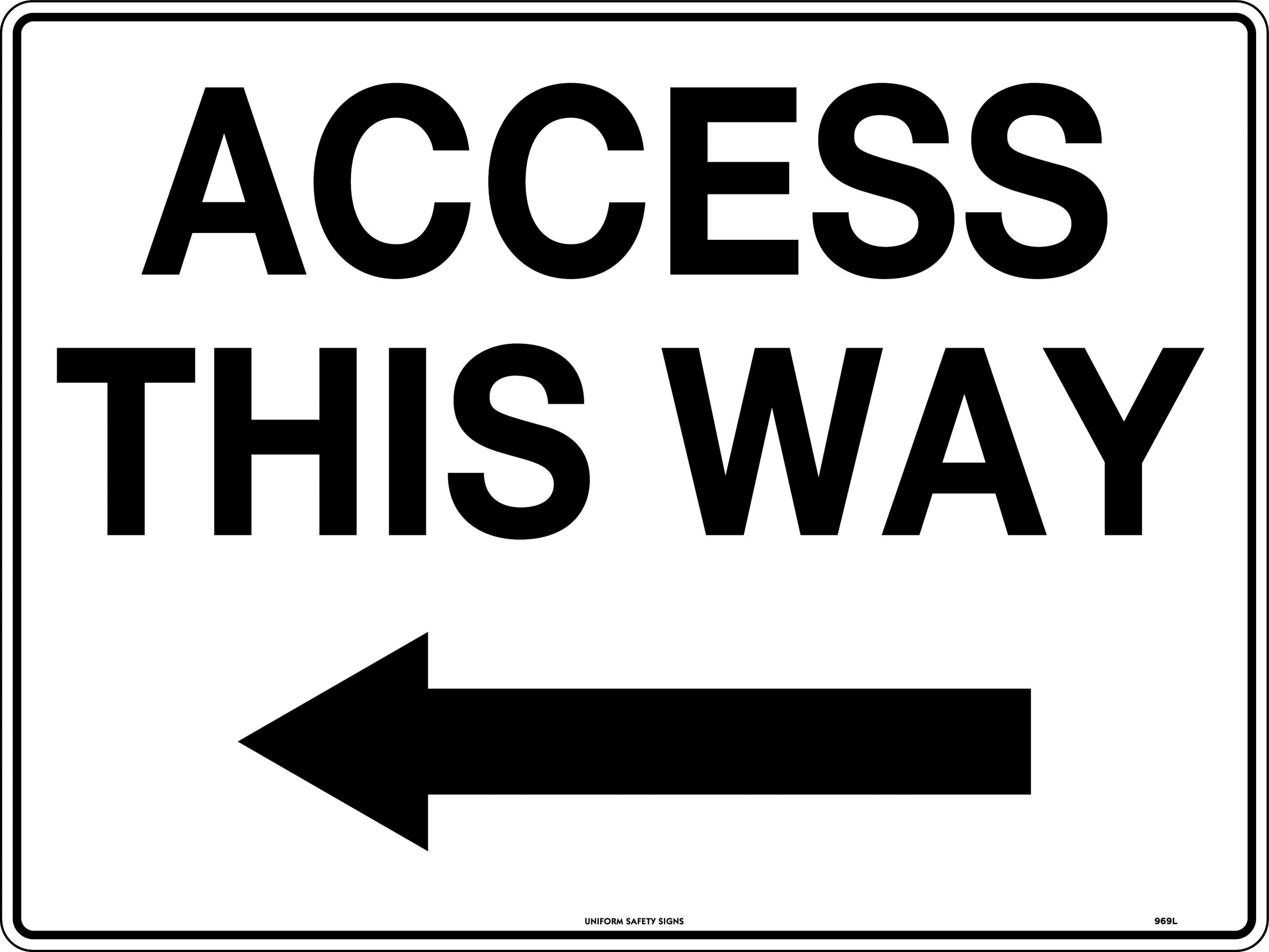 Access This Way (left Arrow) | General Signs | USS
