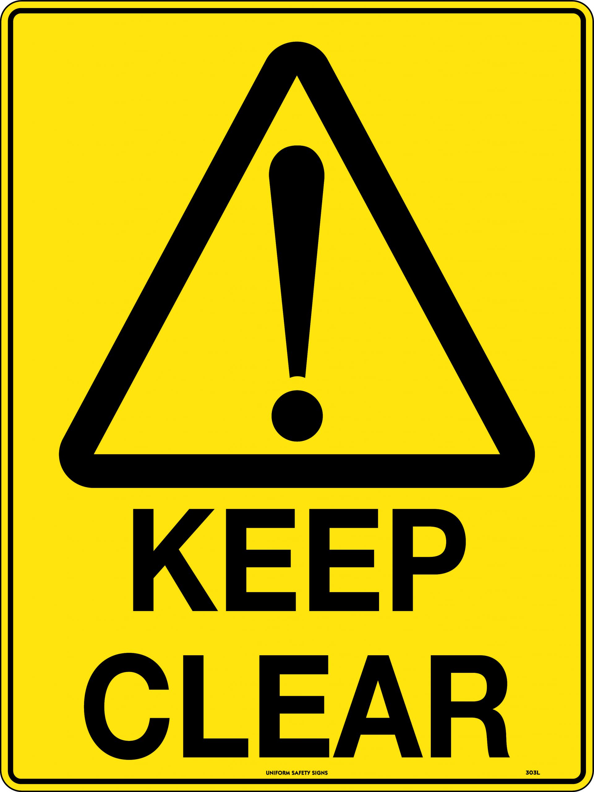 LABEL - ADHES - CAUTION KEEP CLEAR ( 150 X 225MM) 