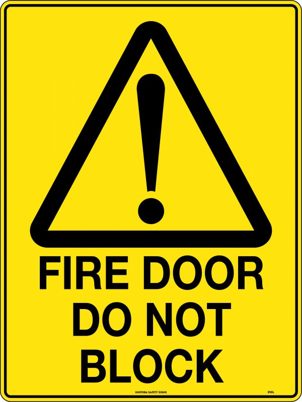 Fire Door Do Not Block Warning Sign