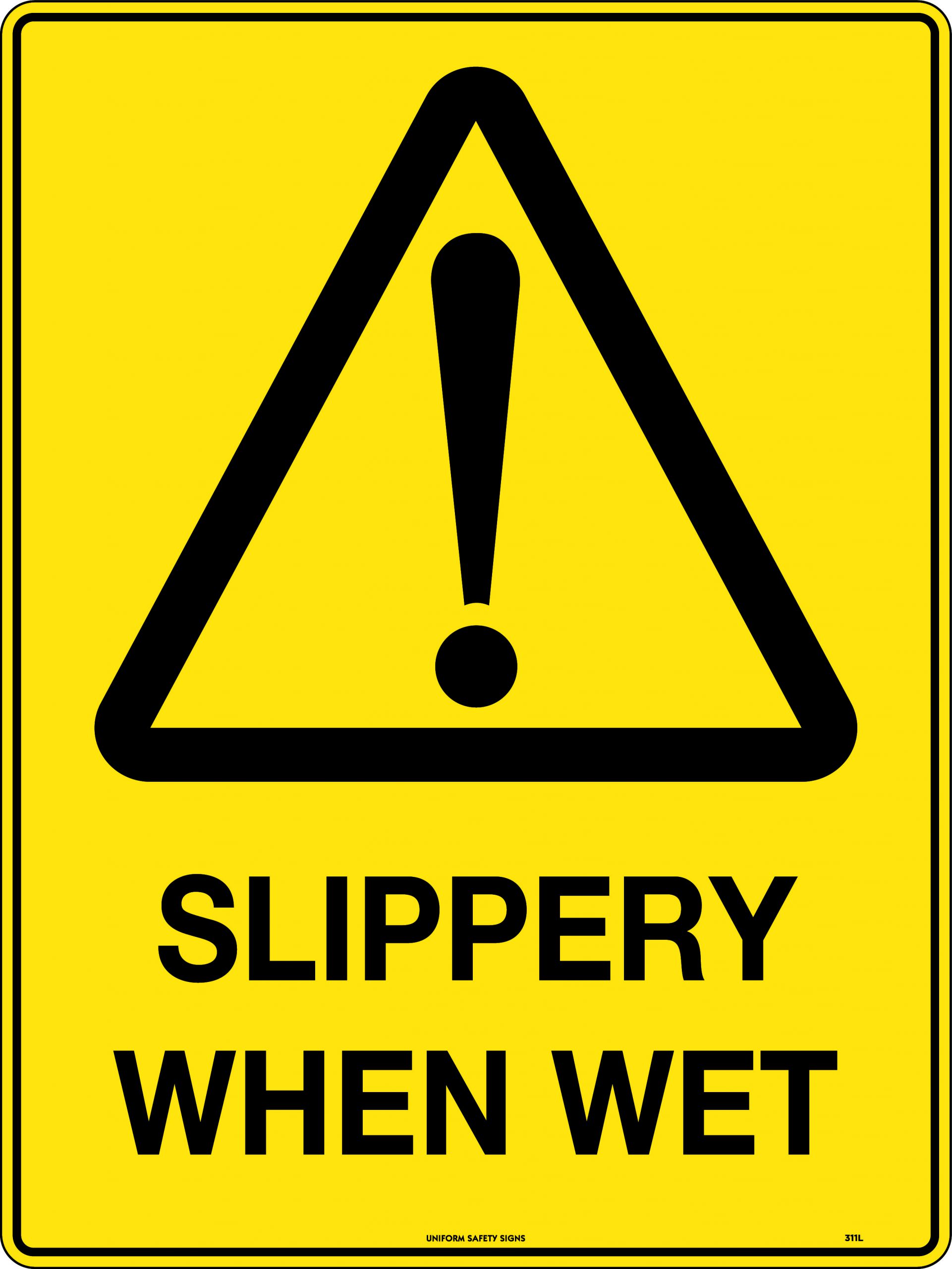 SIGN WARNING SLIPPERY WHEN WET 300X225 METAL 115W 