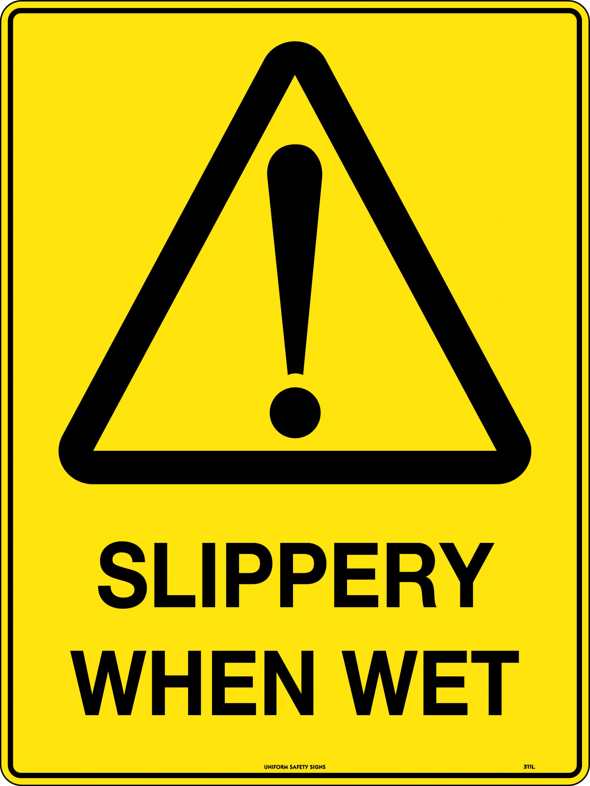 UNIFORM SAFETY 450X300MM POLY SLIPPERY WHEN WET 