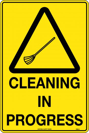 Cleaning in Progress | Caution Signs | USS