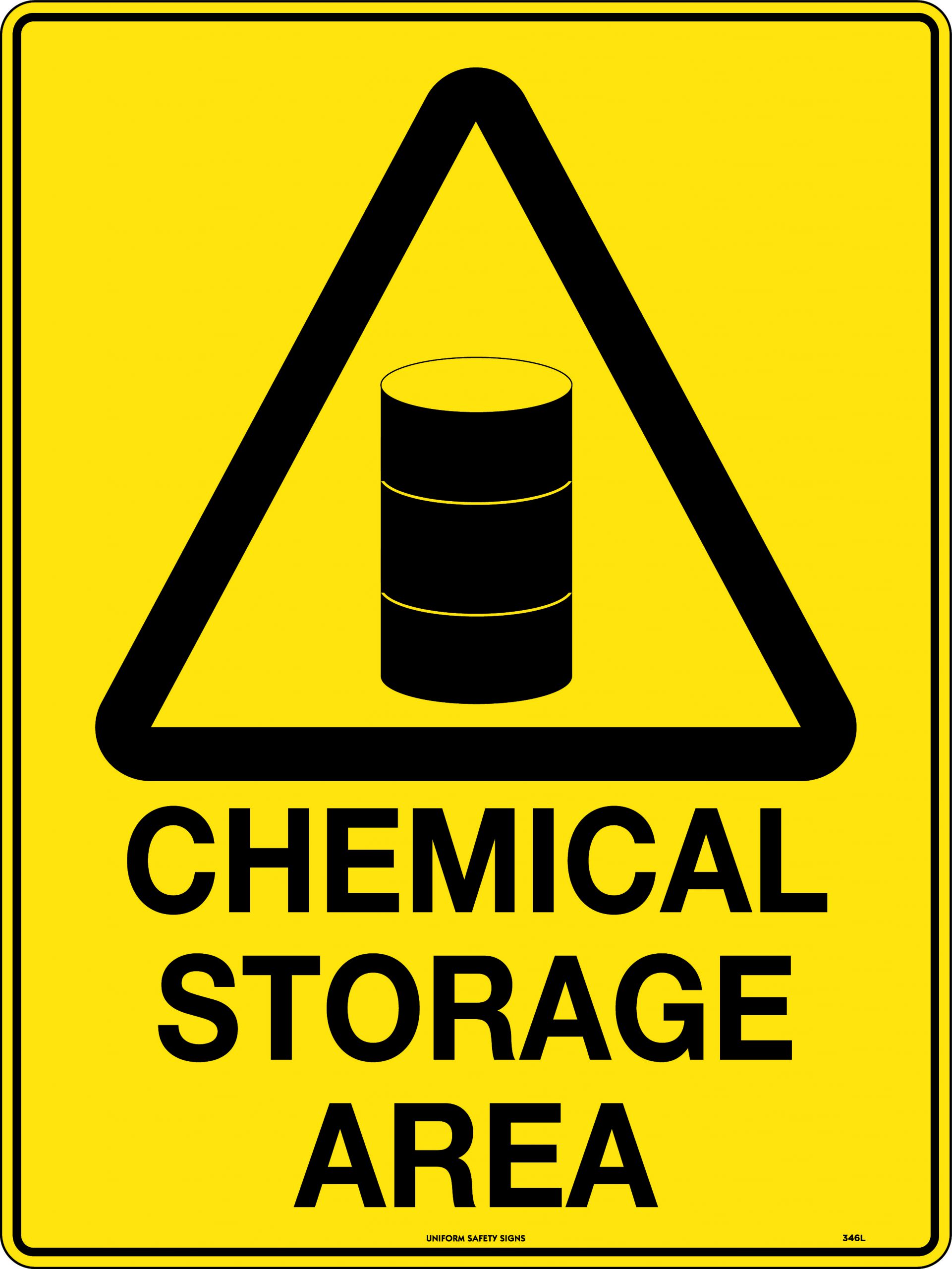 UNIFORM SAFETY 300X225MM SELF ADH CHEMICAL STORAGE AREA 