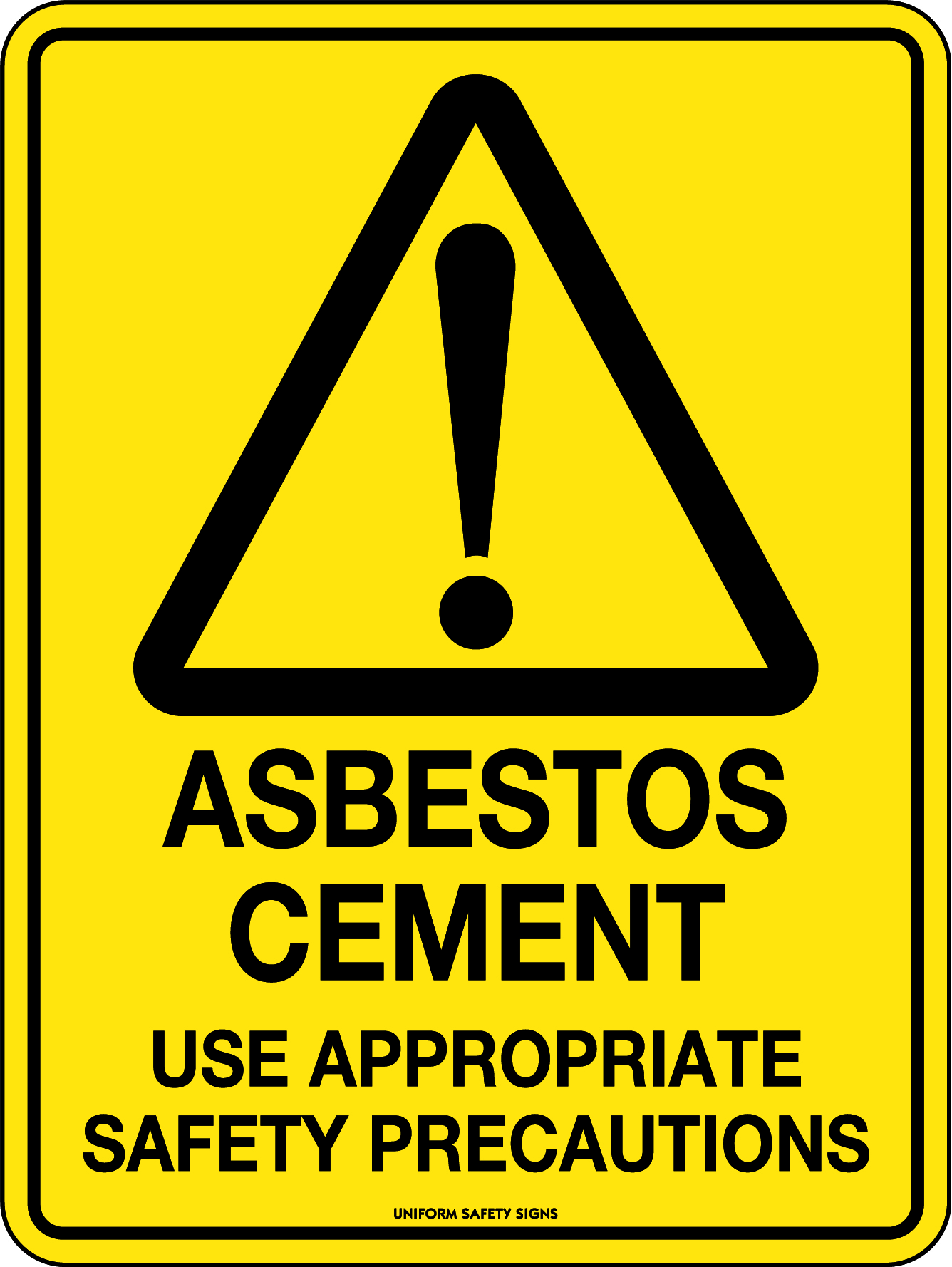 SIGN 300 X 225MM METAL ASBESTOS CEMENT USE APPROPRIATE SAFETY PRECAUTIONS