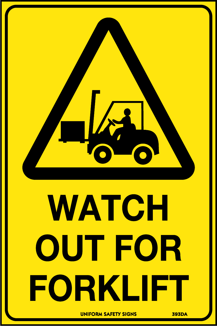 SIGN 225 X 150MM SA WATCH OUT FOR FORKLIFT ( WITH PICTO IN TRIANGLE)