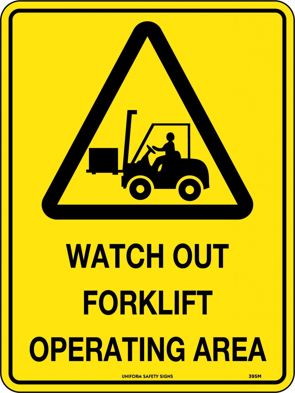 3X Warning Forklift Operatiing Area Sign 200*300mm Metal Reflective Workplace 
