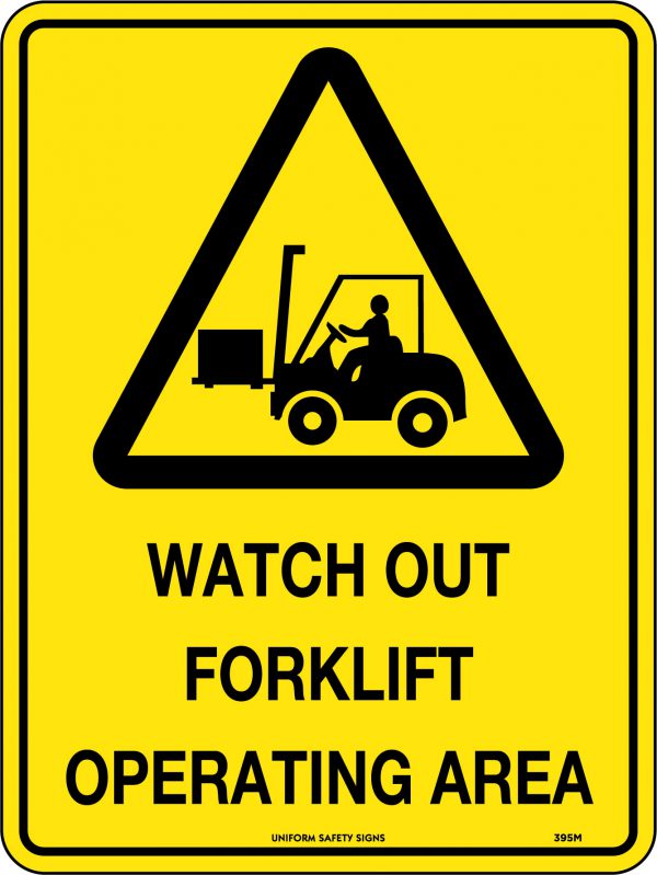 Watch Out Forklift Operating Area Sign