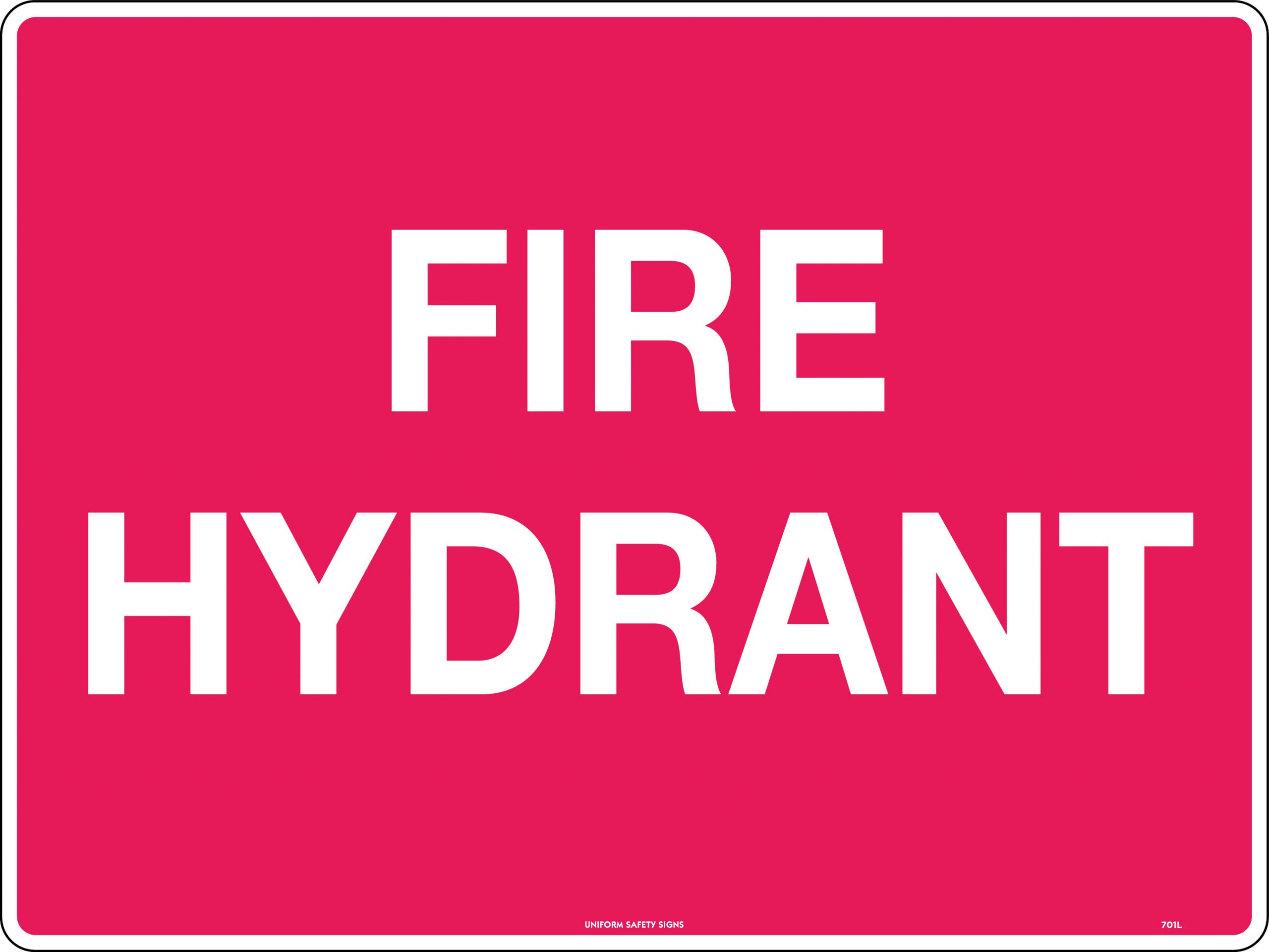 UNIFORM SAFETY 300X225MM SELF ADH FIRE HYDRANT 