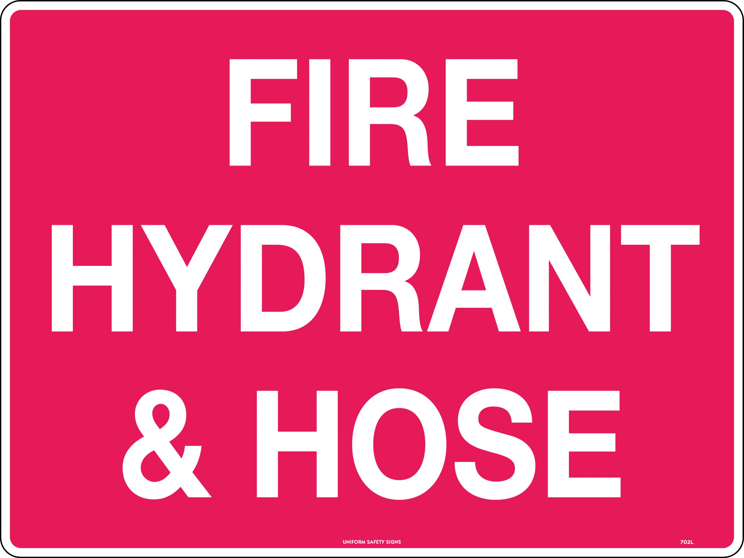 UNIFORM SAFETY 300X225MM POLY FIRE HYDRANT AND HOSE 