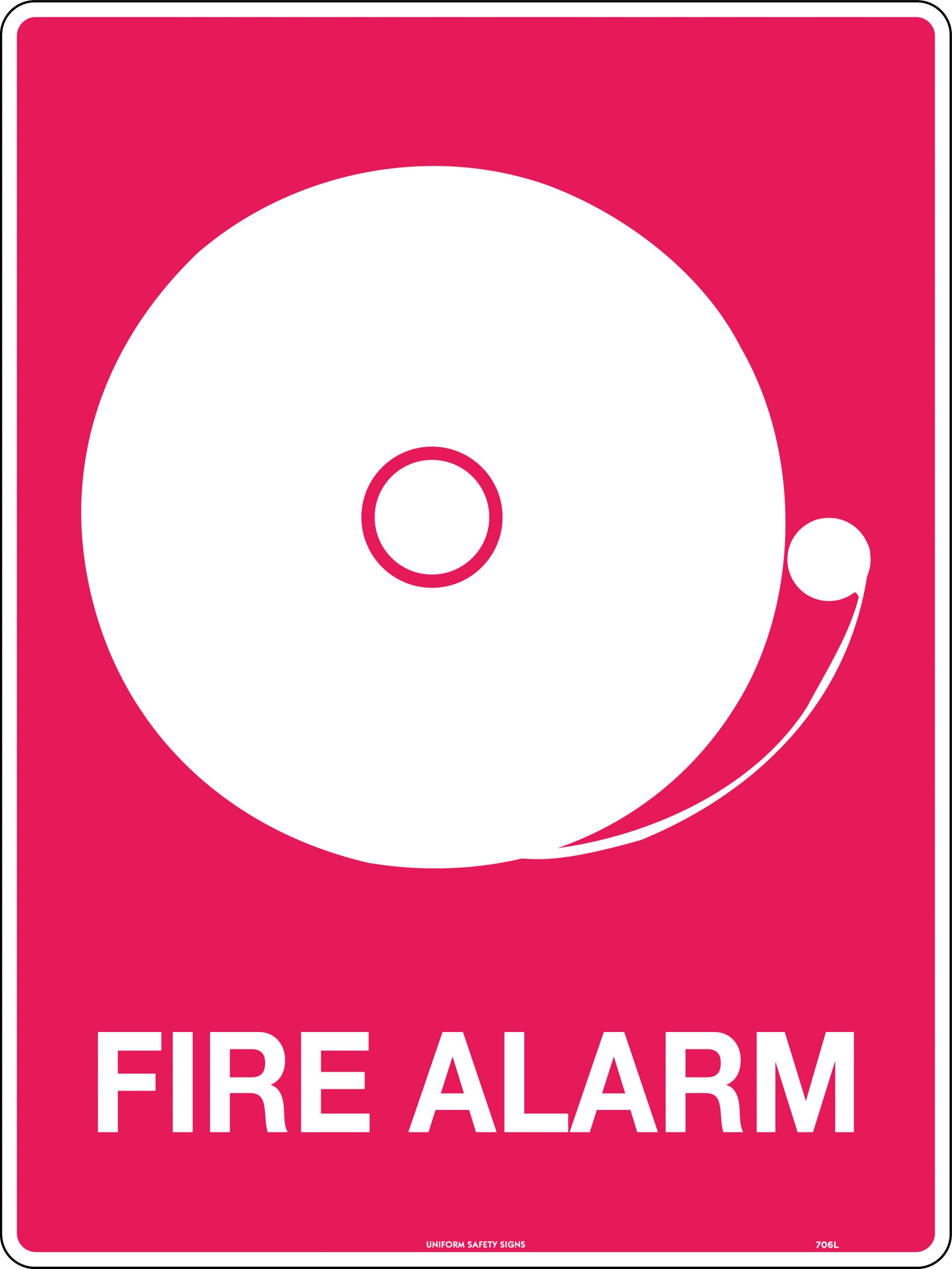 UNIFORM SAFETY 300X225MM SELF ADH FIRE ALARMWITH GRAM 