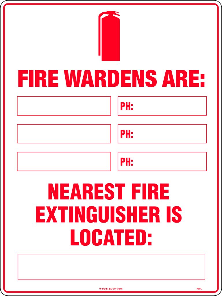 Fire Marshalls & Nearest Fire Extinguisher is Located Signs