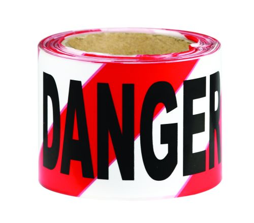 UNIFORM SAFETY 75MM X 100MTR BARRIER TAPE RED/WHITE DANGER 