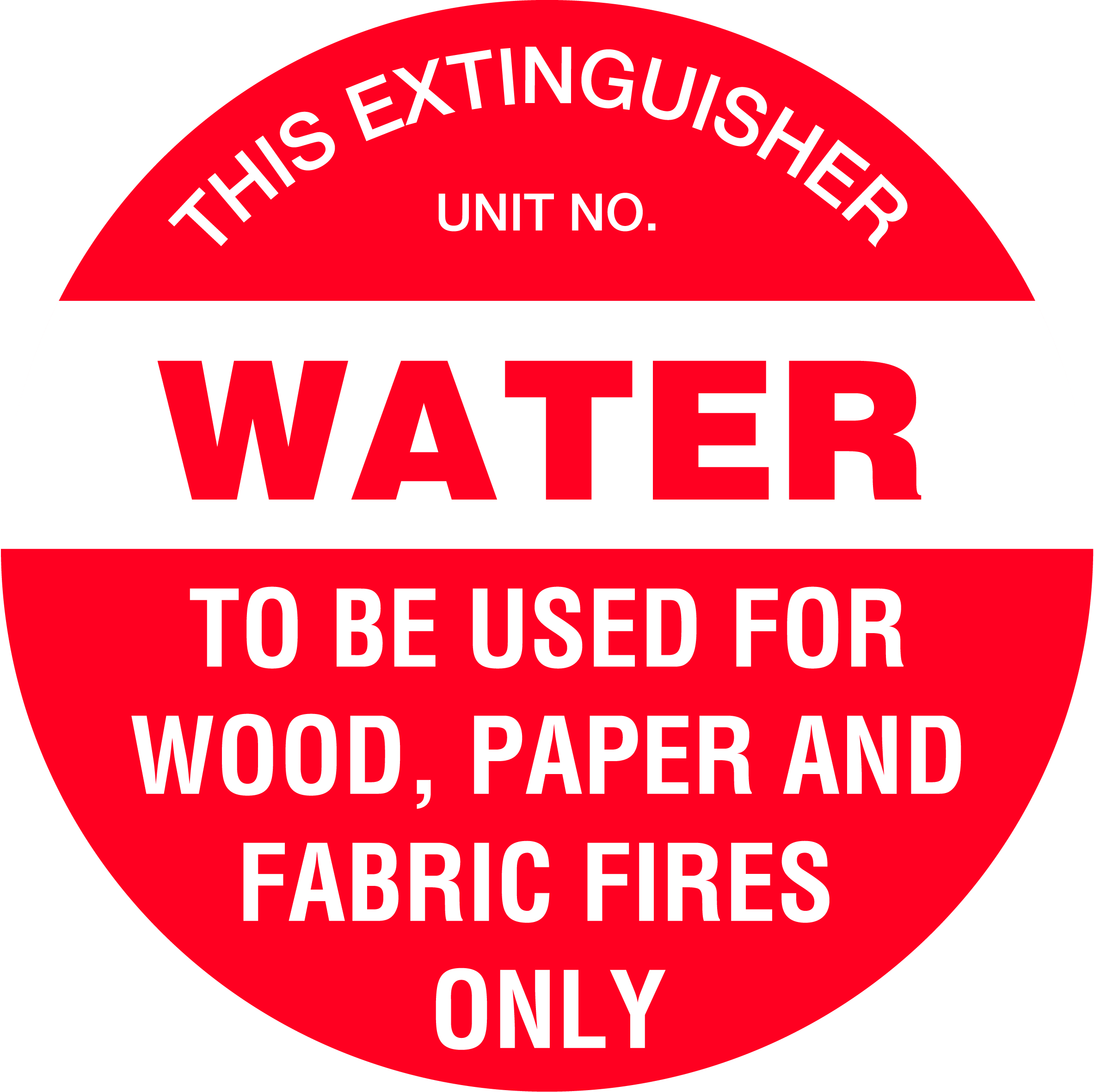 UNIFORM SAFETY 350MM POLY TRIANGLE FIRE EXTINGUISHER MARKER WATERRED